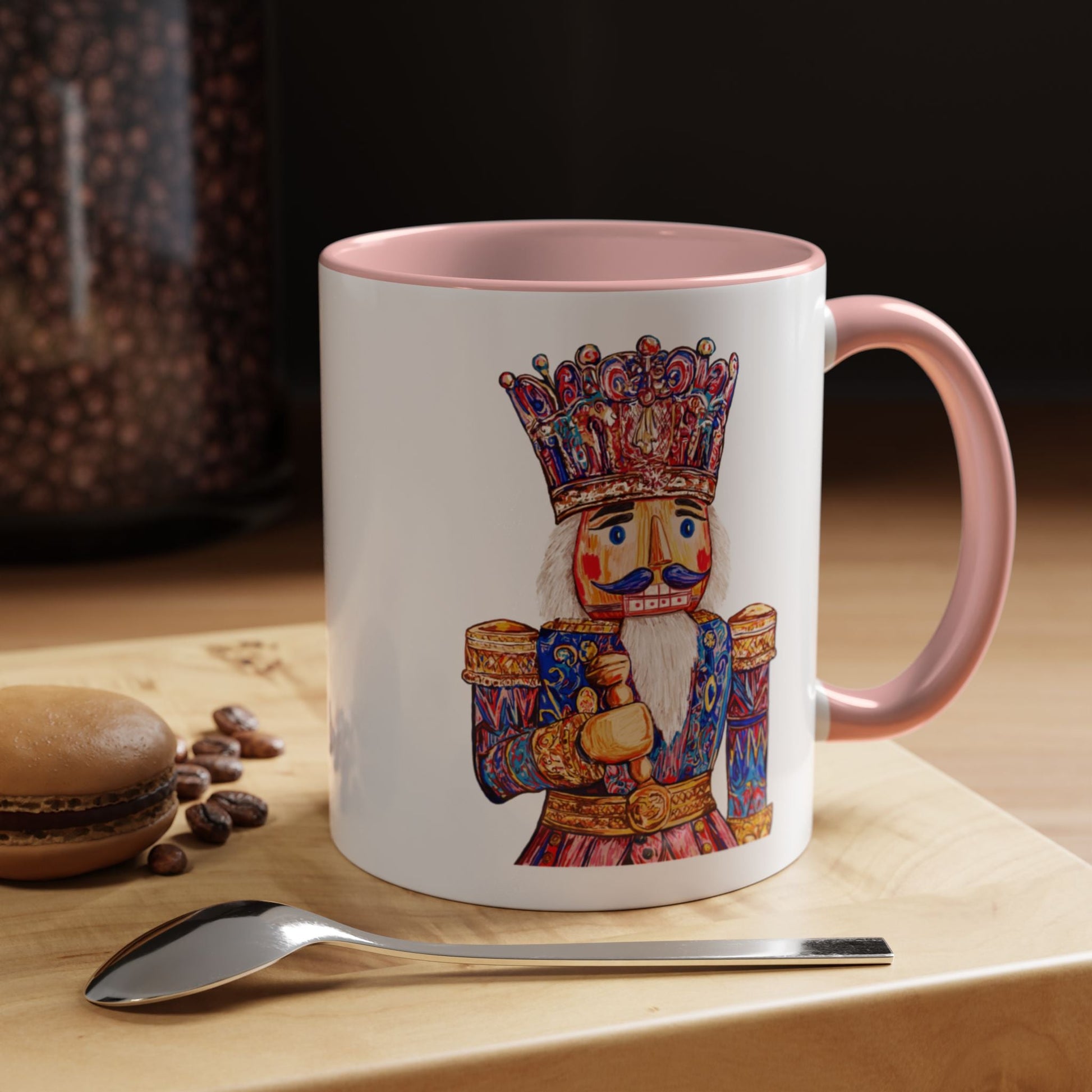 Nutcracker Two Tone Ceramic Coffee Mug - Festive Drinkware - Blue Cava