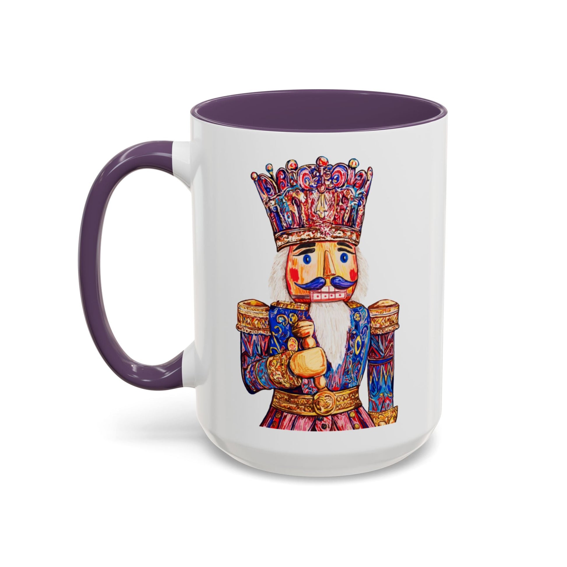 Nutcracker Two Tone Ceramic Coffee Mug - Festive Drinkware - Blue Cava