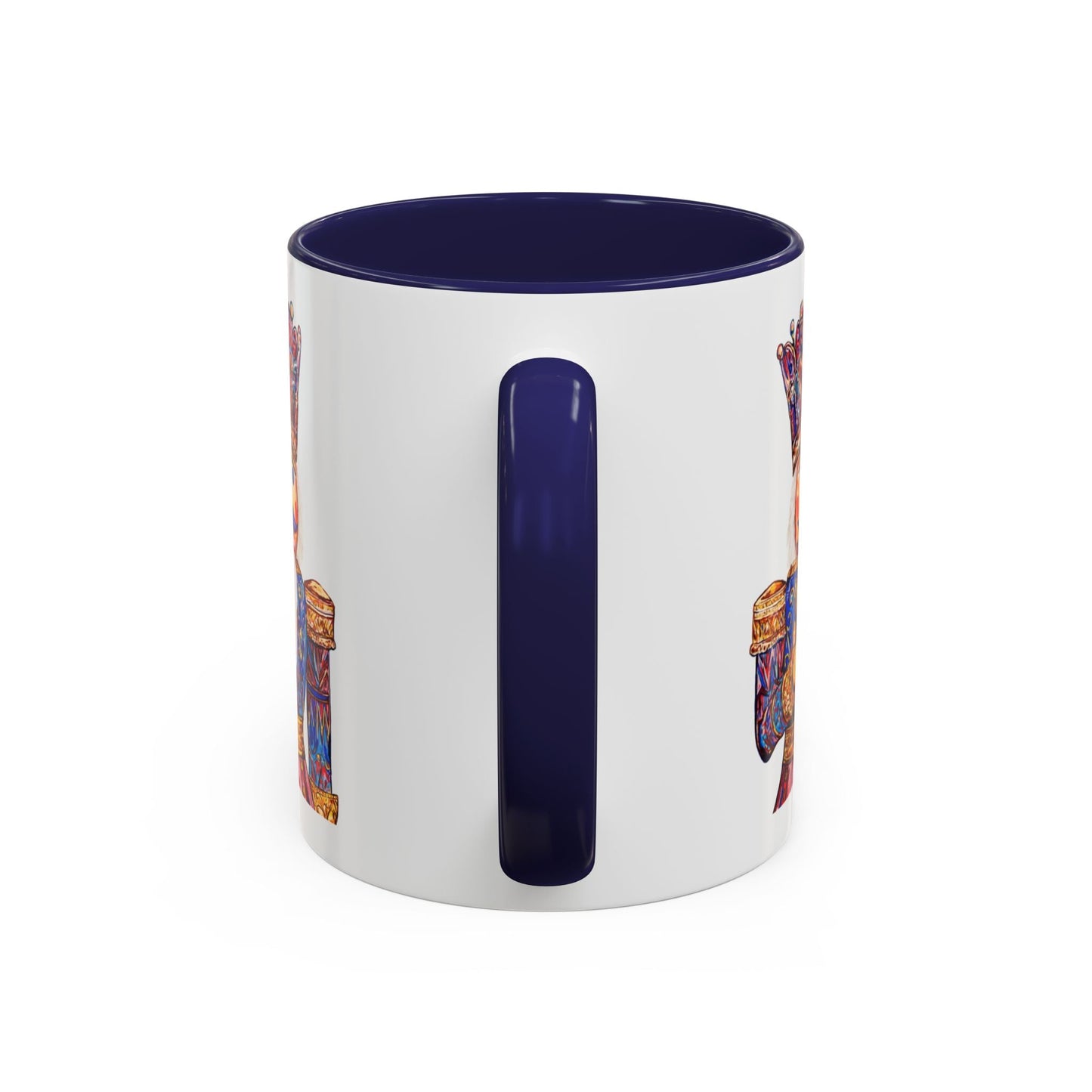 Nutcracker Two Tone Ceramic Coffee Mug - Festive Drinkware - Blue Cava