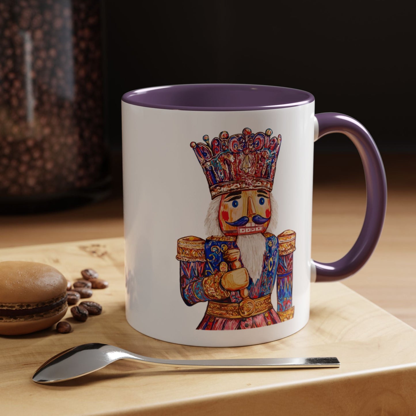 Nutcracker Two Tone Ceramic Coffee Mug - Festive Drinkware - Blue Cava
