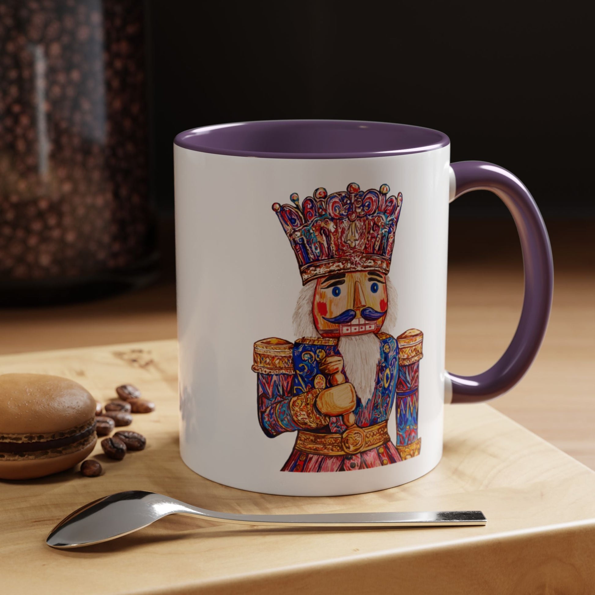 Nutcracker Two Tone Ceramic Coffee Mug - Festive Drinkware - Blue Cava