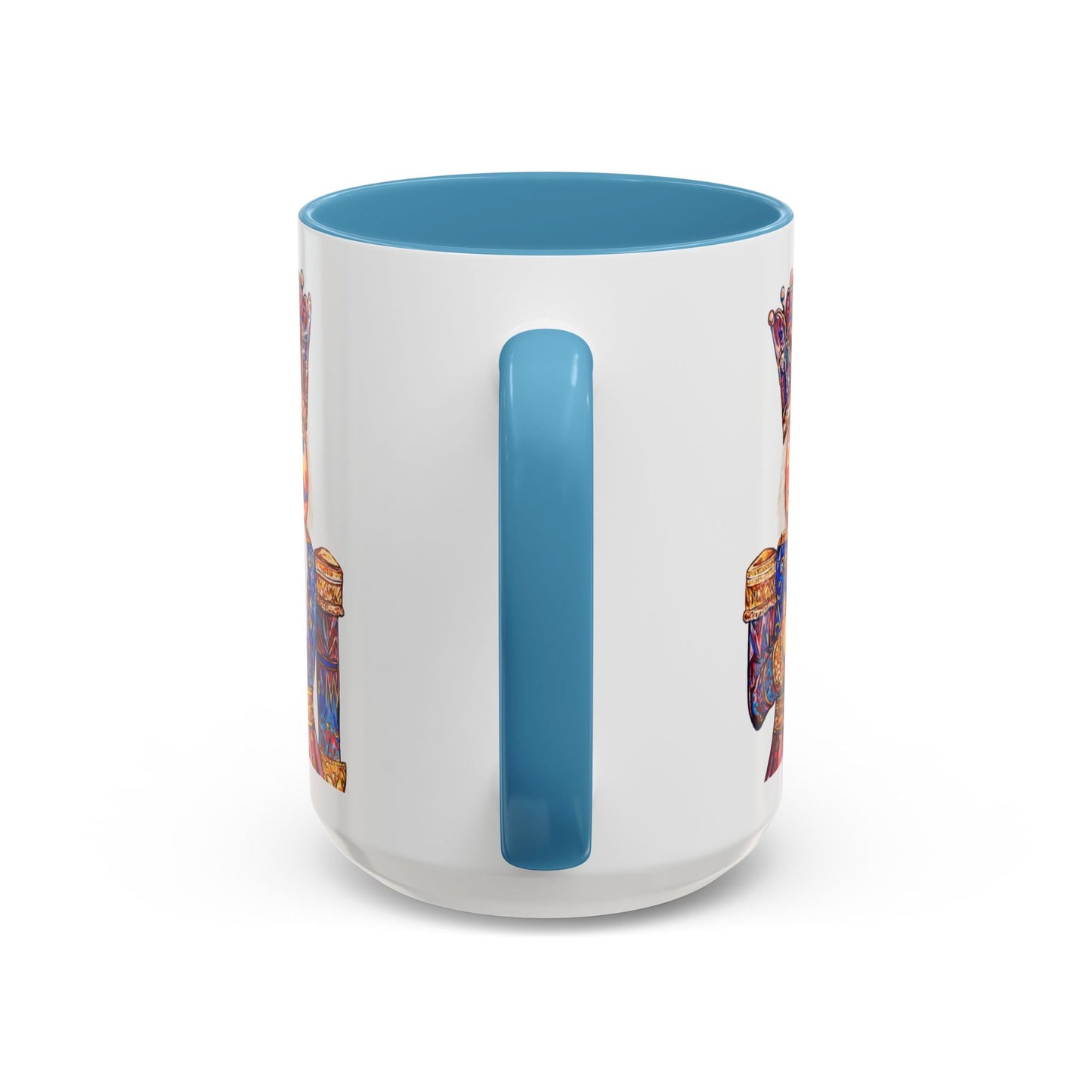 Nutcracker Two Tone Ceramic Coffee Mug - Festive Drinkware - Blue Cava
