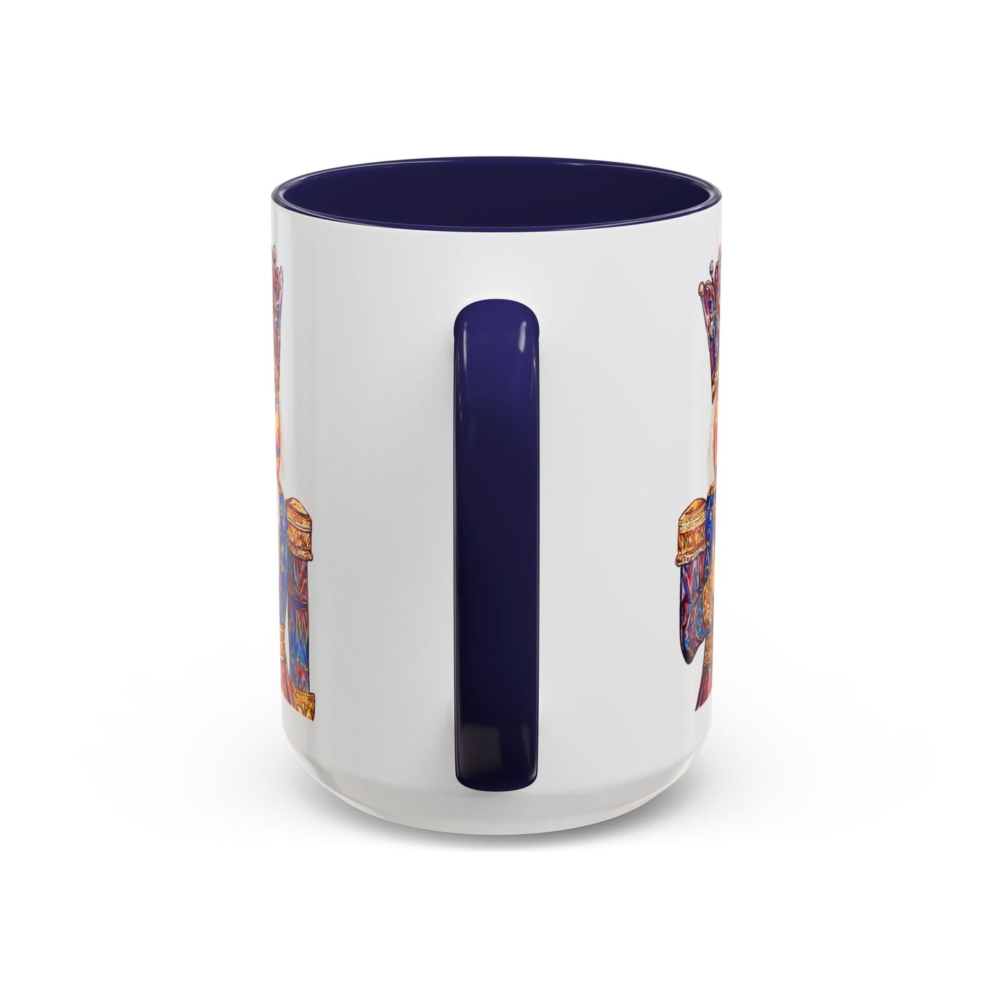 Nutcracker Two Tone Ceramic Coffee Mug - Festive Drinkware - Blue Cava