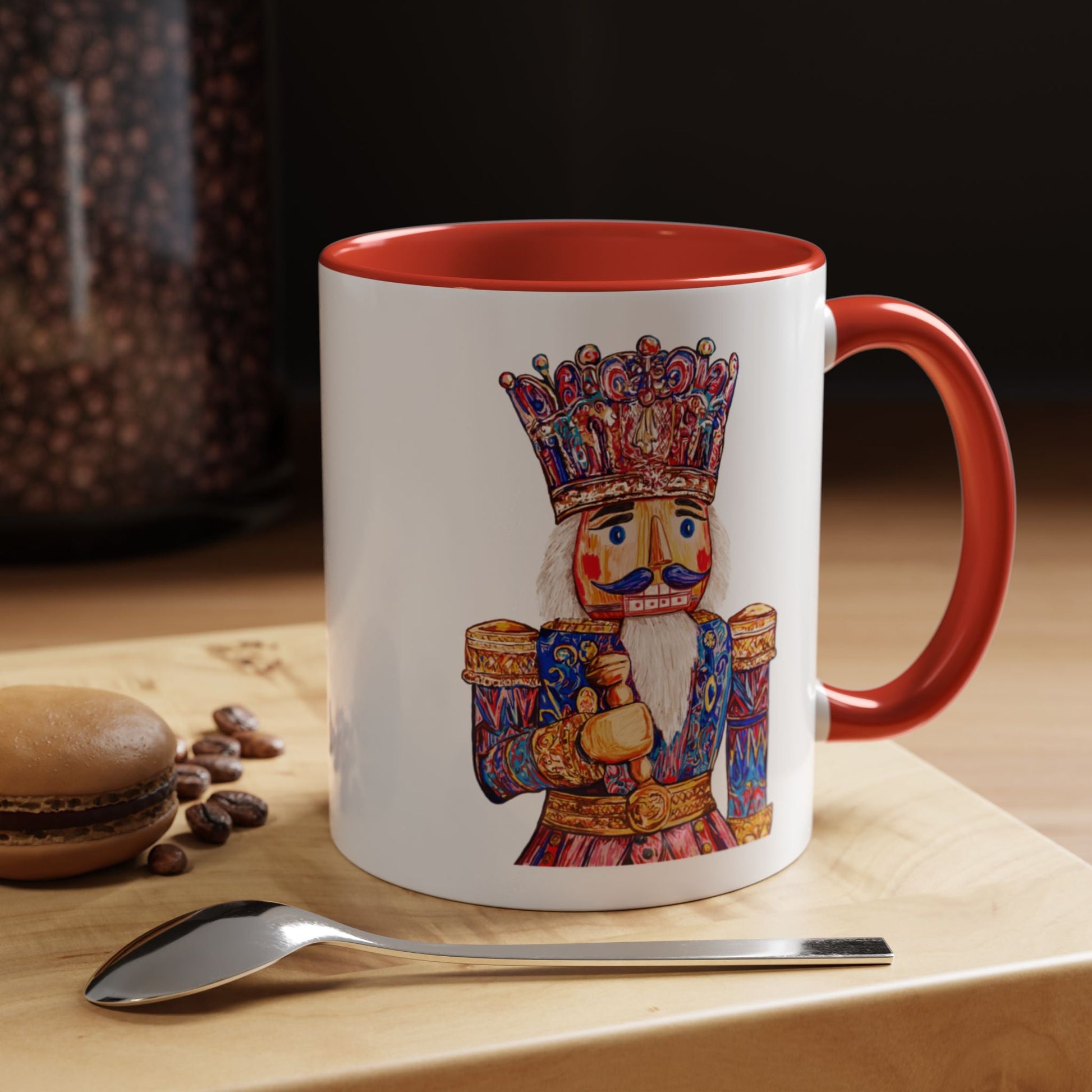Nutcracker Two Tone Ceramic Coffee Mug - Festive Drinkware - Blue Cava