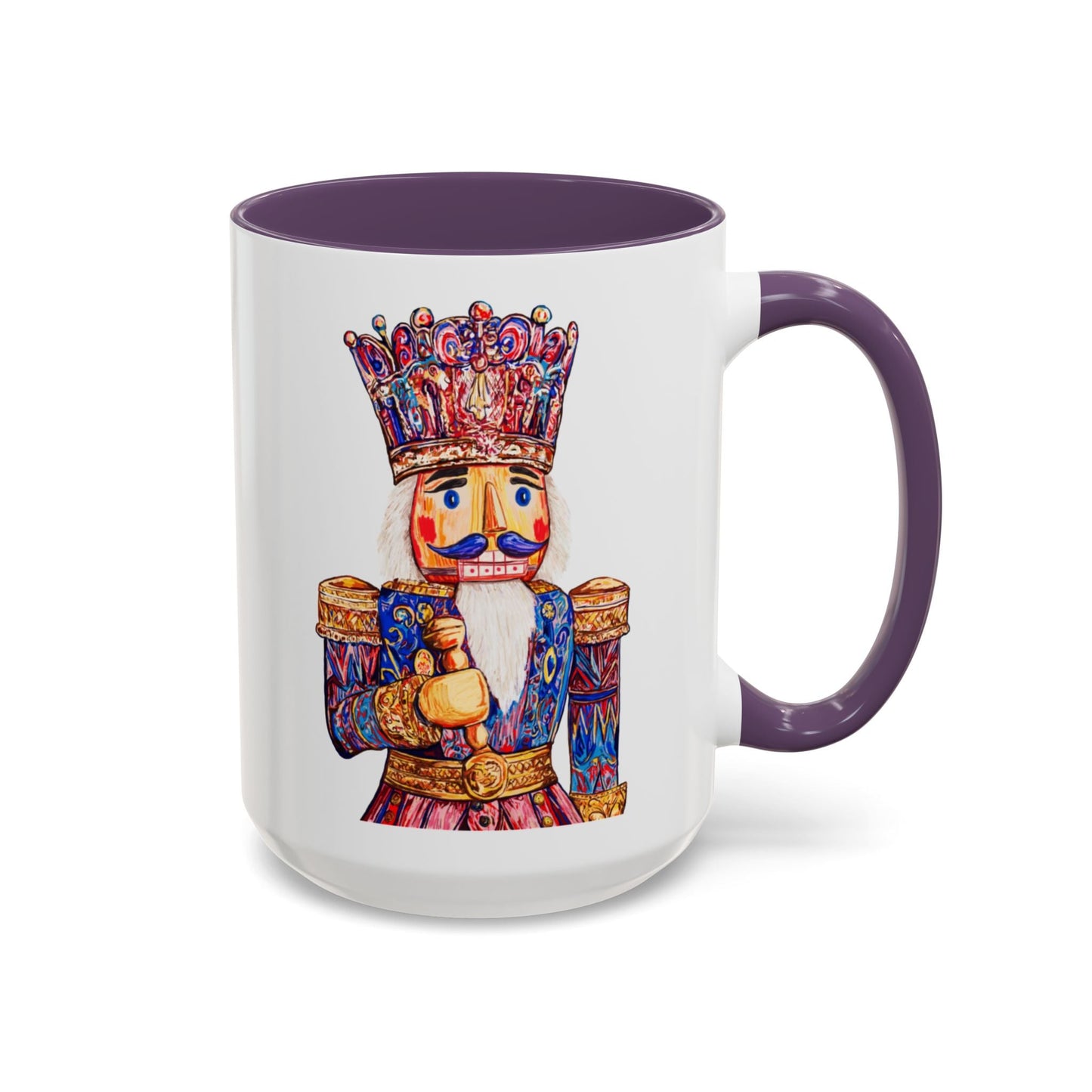 Nutcracker Two Tone Ceramic Coffee Mug - Festive Drinkware - Blue Cava