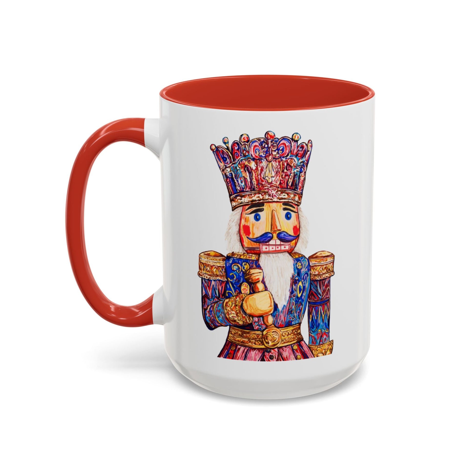 Nutcracker Two Tone Ceramic Coffee Mug - Festive Drinkware - Blue Cava