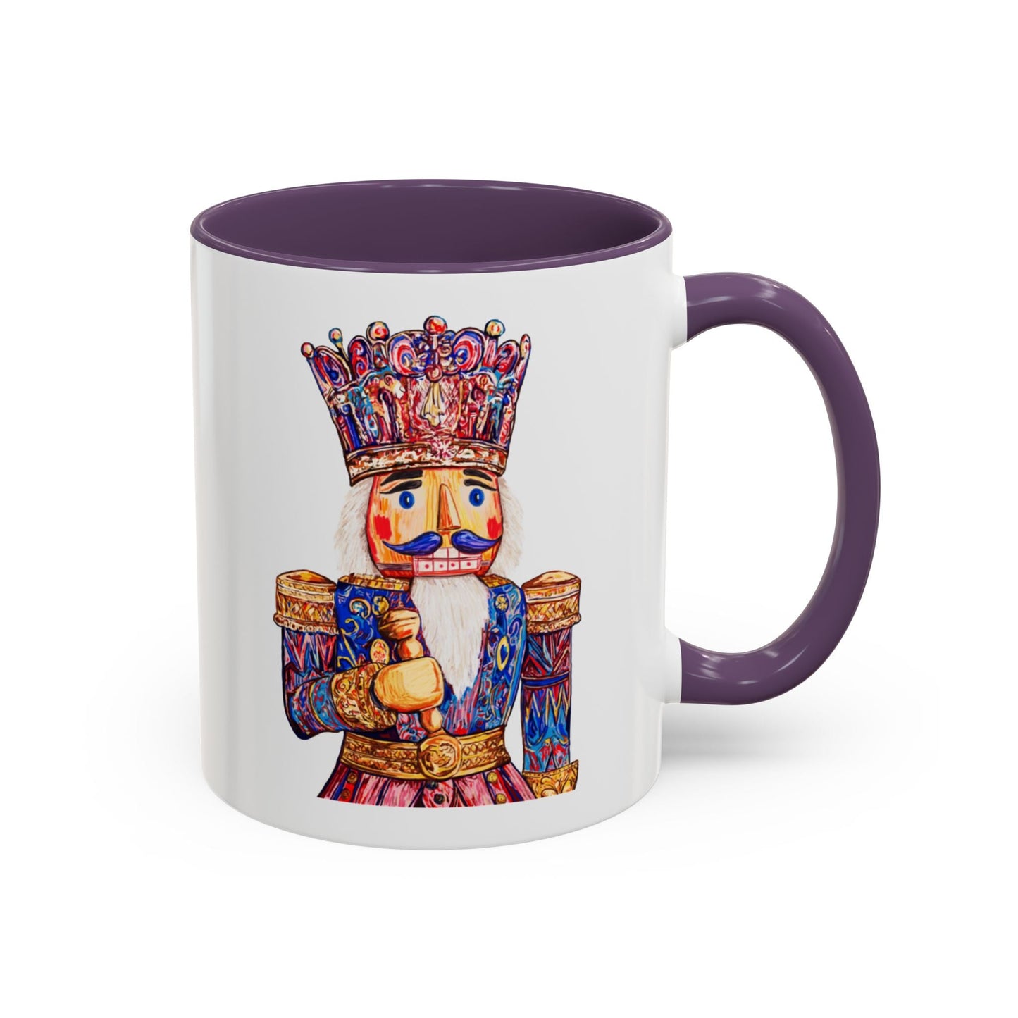 Nutcracker Two Tone Ceramic Coffee Mug - Festive Drinkware - Blue Cava