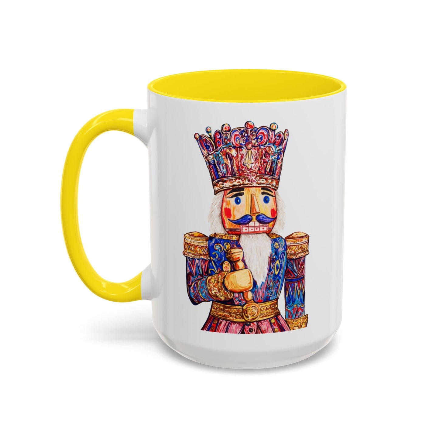 Nutcracker Two Tone Ceramic Coffee Mug - Festive Drinkware - Blue Cava