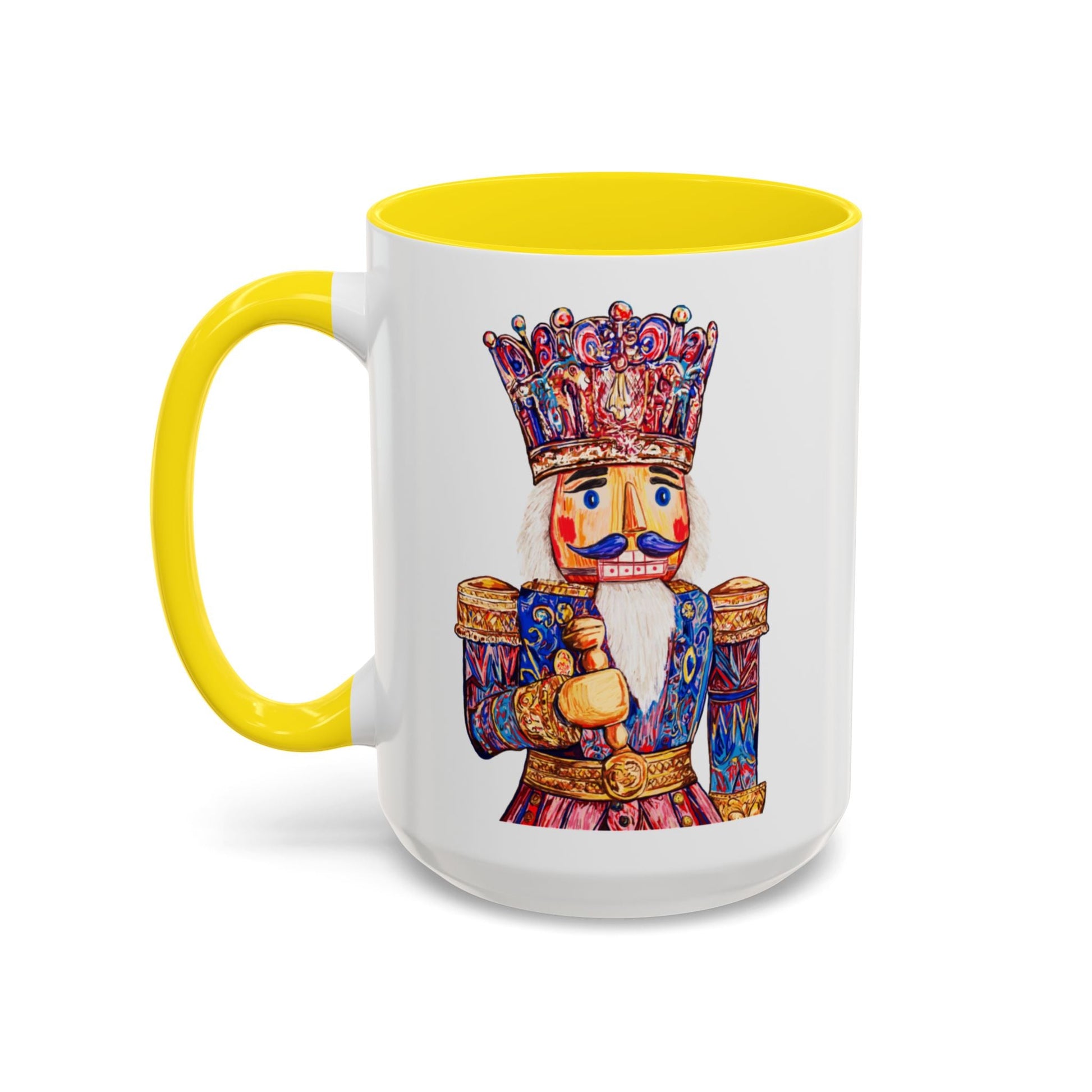 Nutcracker Two Tone Ceramic Coffee Mug - Festive Drinkware - Blue Cava