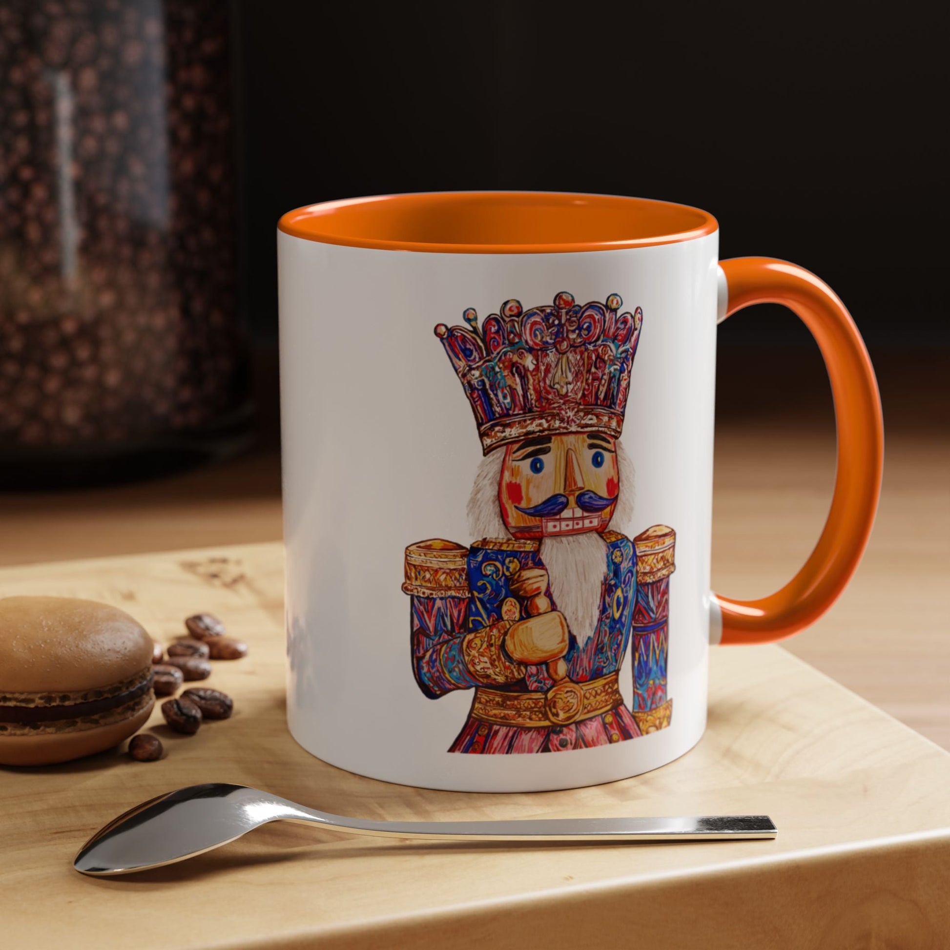 Nutcracker Two Tone Ceramic Coffee Mug - Festive Drinkware - Blue Cava