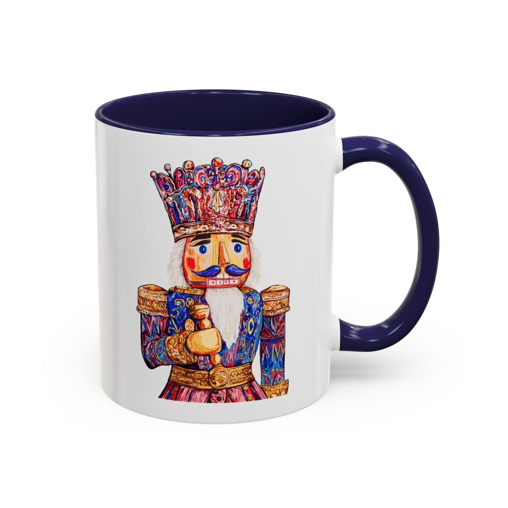 Nutcracker Two Tone Ceramic Coffee Mug - Festive Drinkware - Blue Cava