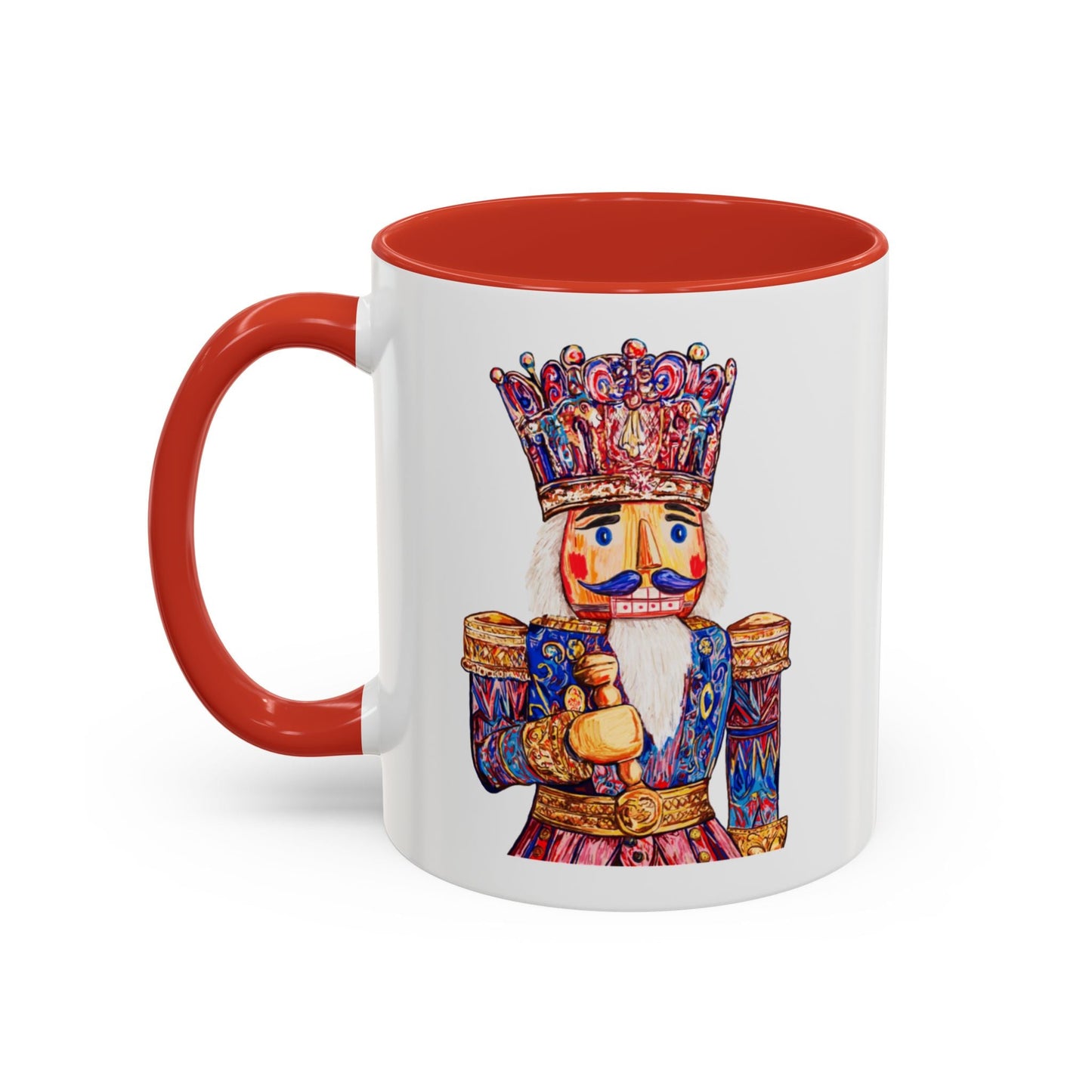 Nutcracker Two Tone Ceramic Coffee Mug - Festive Drinkware - Blue Cava