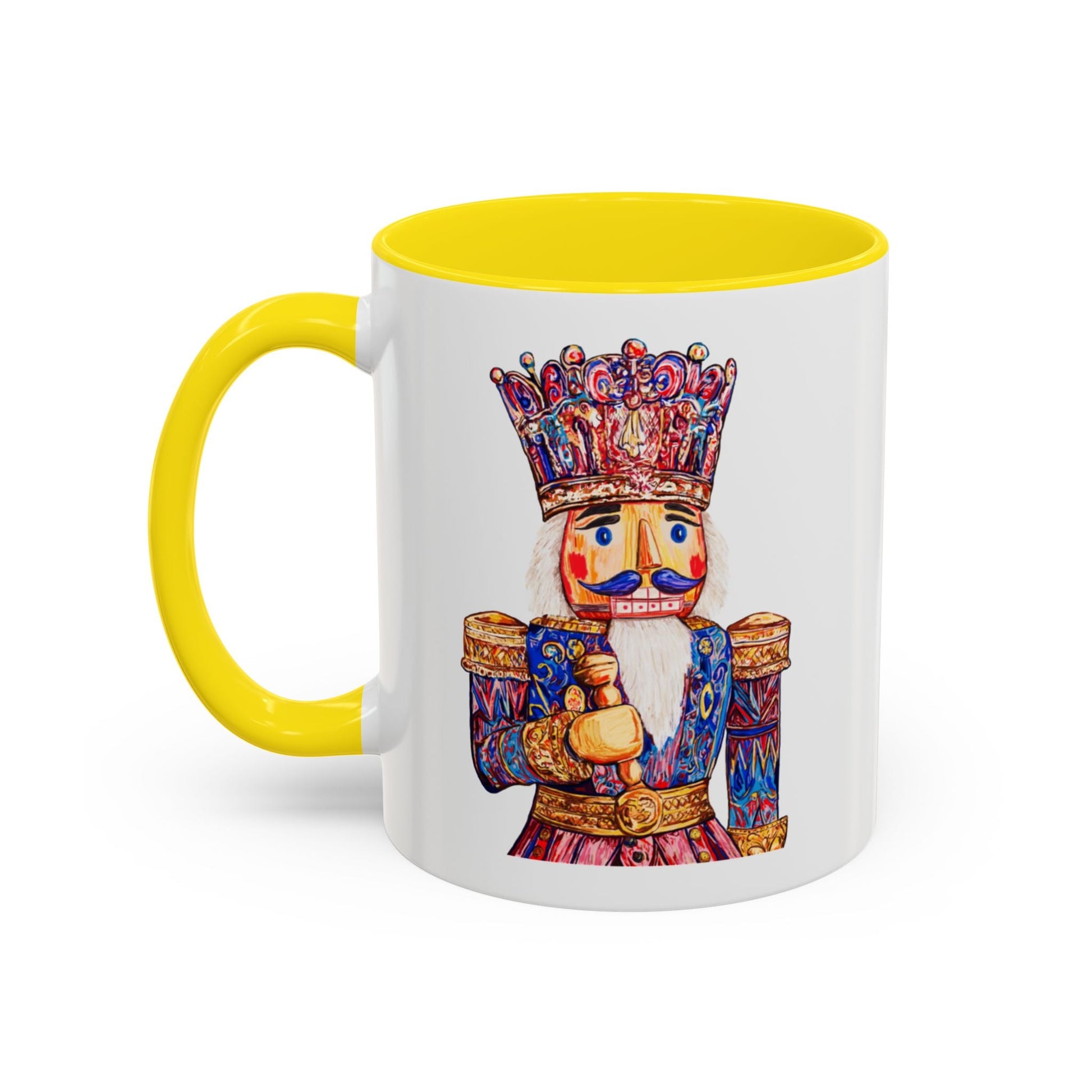 Nutcracker Two Tone Ceramic Coffee Mug - Festive Drinkware - Blue Cava