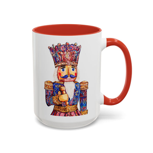 Nutcracker Two Tone Ceramic Coffee Mug - Festive Drinkware - Blue Cava