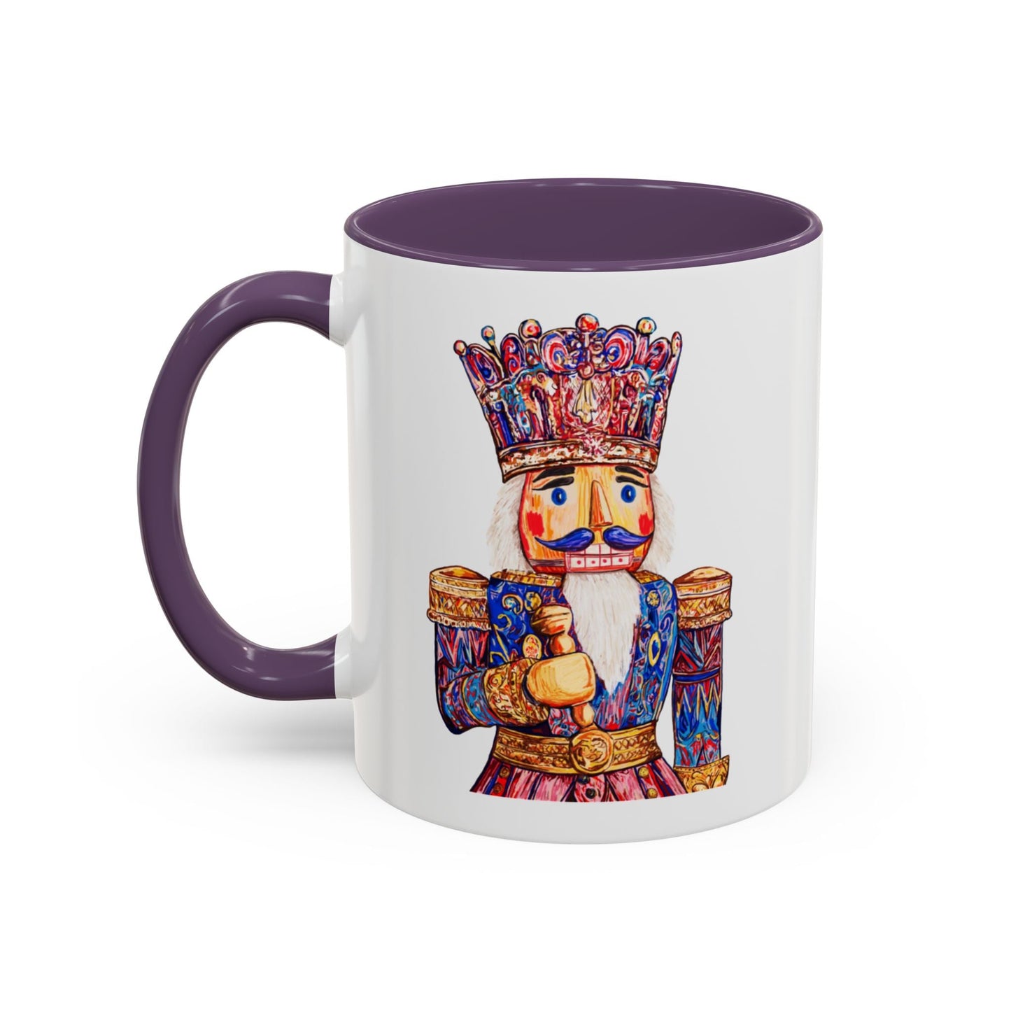Nutcracker Two Tone Ceramic Coffee Mug - Festive Drinkware - Blue Cava