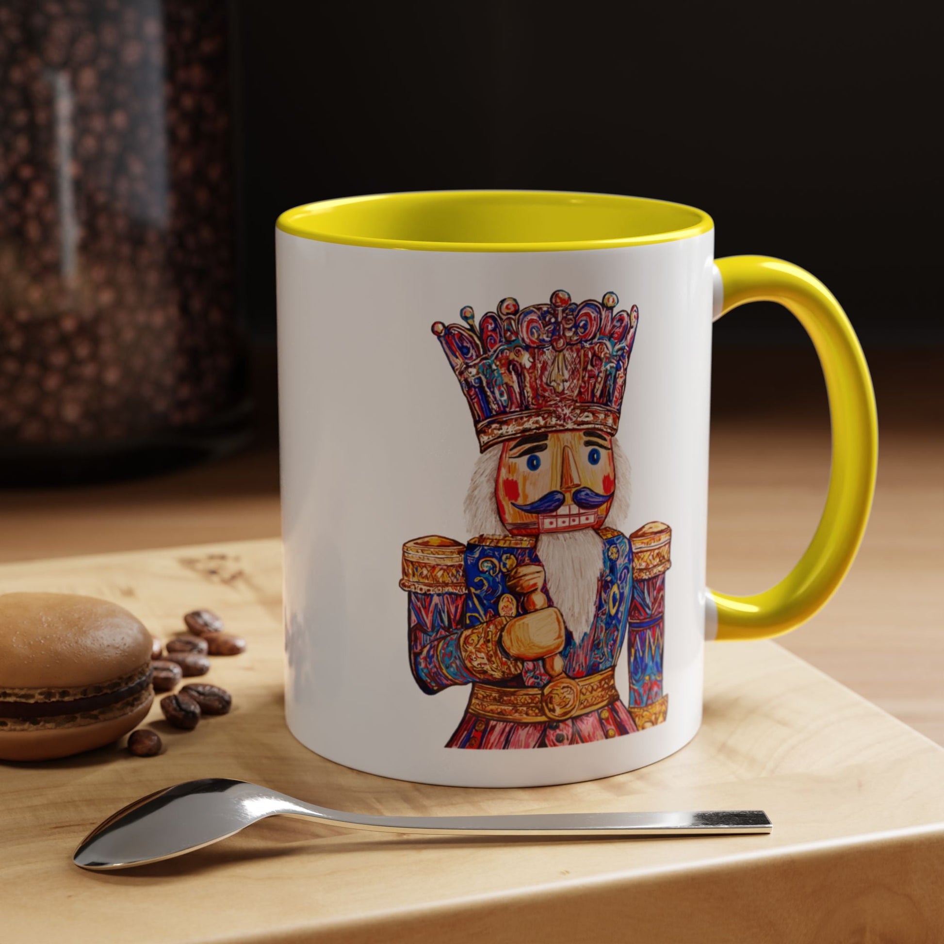 Nutcracker Two Tone Ceramic Coffee Mug - Festive Drinkware - Blue Cava