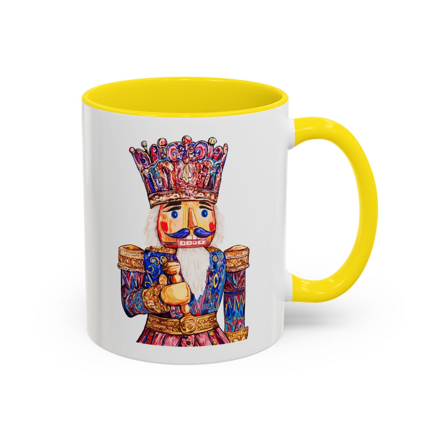 Nutcracker Two Tone Ceramic Coffee Mug - Festive Drinkware - Blue Cava