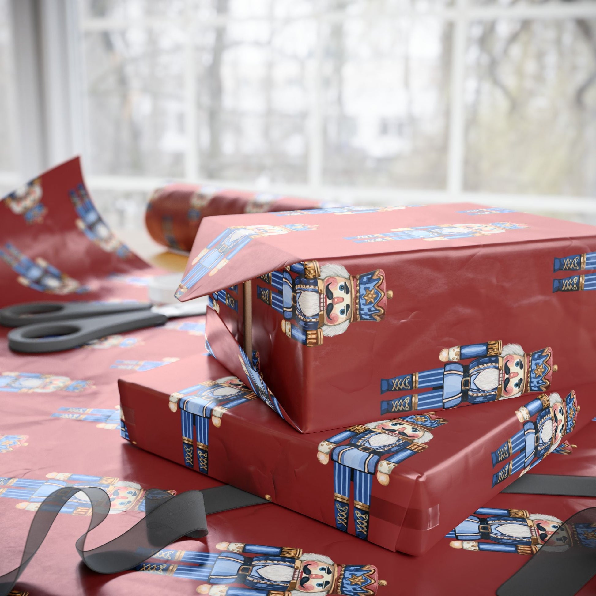 Nutcracker Wrapping Paper – Fun Gift Wrap, Christmas, - Blue Cava