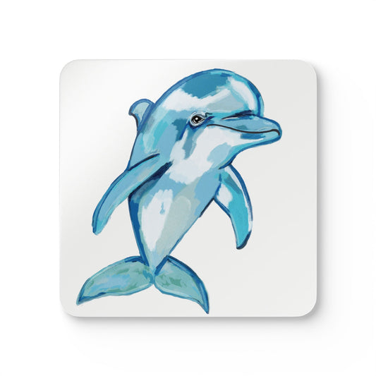 Ocean - Inspired Dolphin Corkwood Coaster Set - Eco - Friendly - Blue Cava