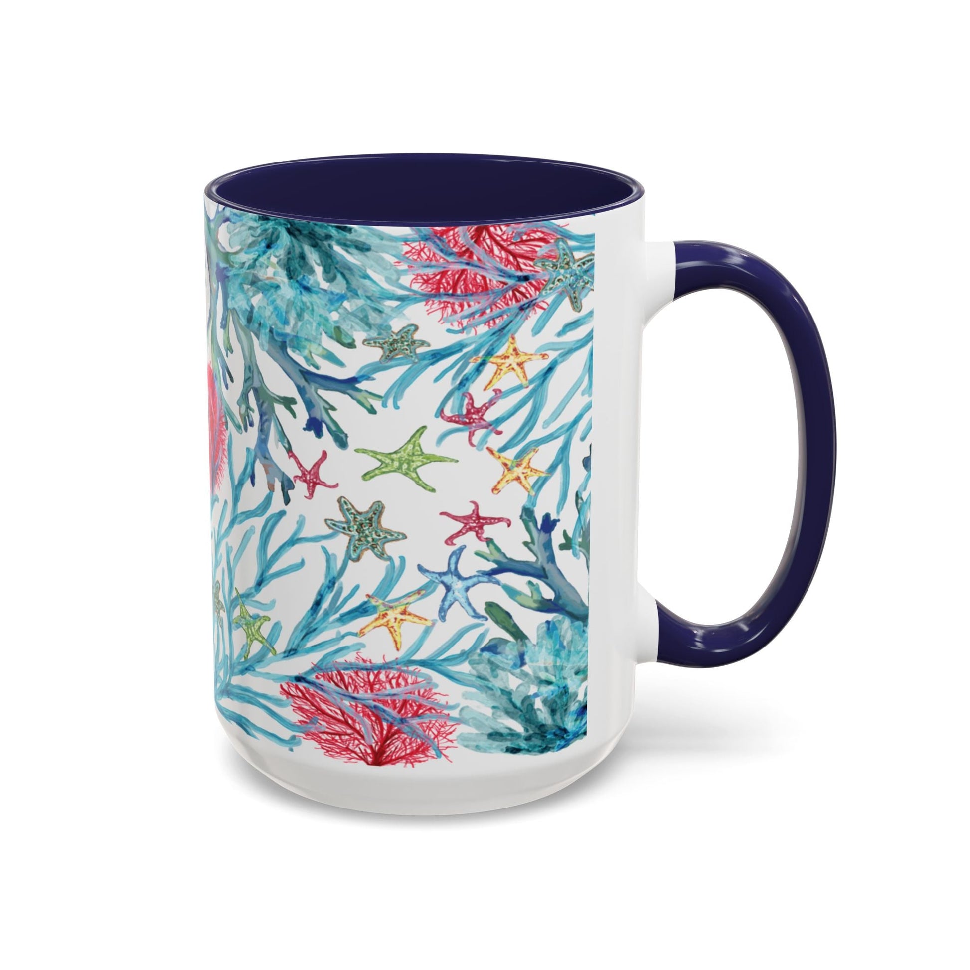 Ocean - Inspired Two Tone Ceramic Mug - 11 oz & 15 oz - Blue Cava