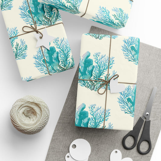 Ocean - Inspired Wrapping Paper for Coastal Gifts - Blue Cava
