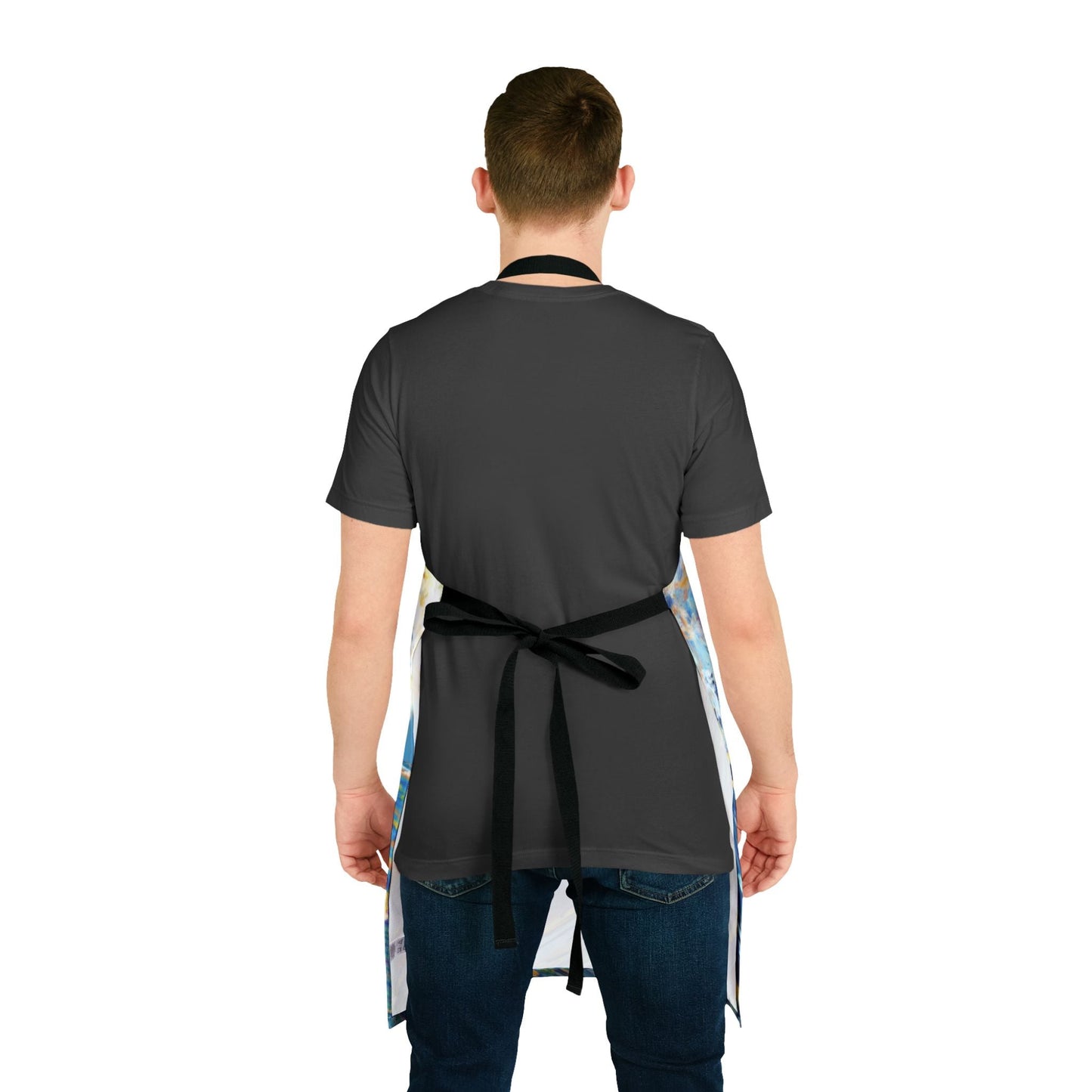 Ocean Wave Art Aprons with Color Straps - Perfect for Chefs and Home Cooks - Blue Cava