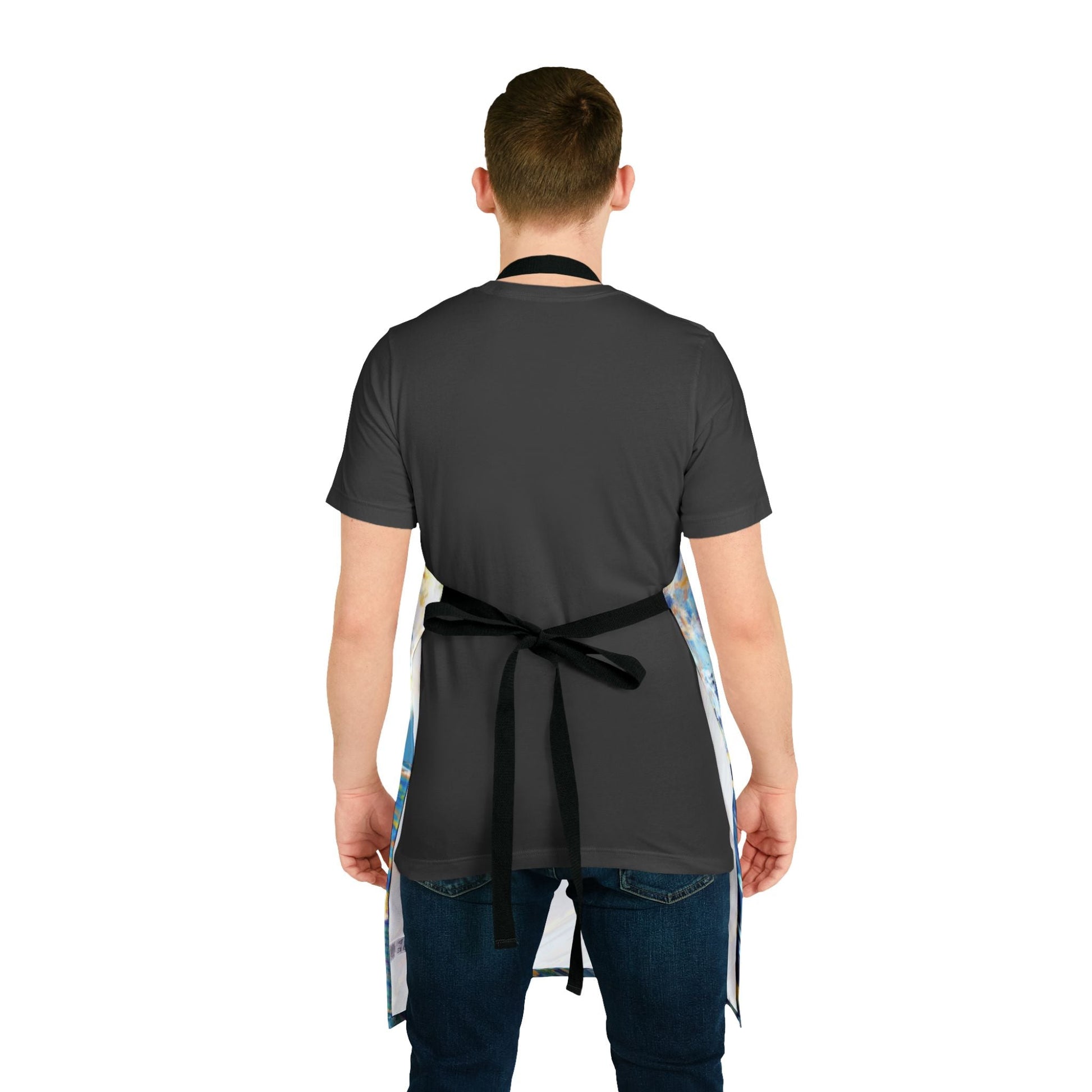 Ocean Wave Art Aprons with Color Straps - Perfect for Chefs and Home Cooks - Blue Cava