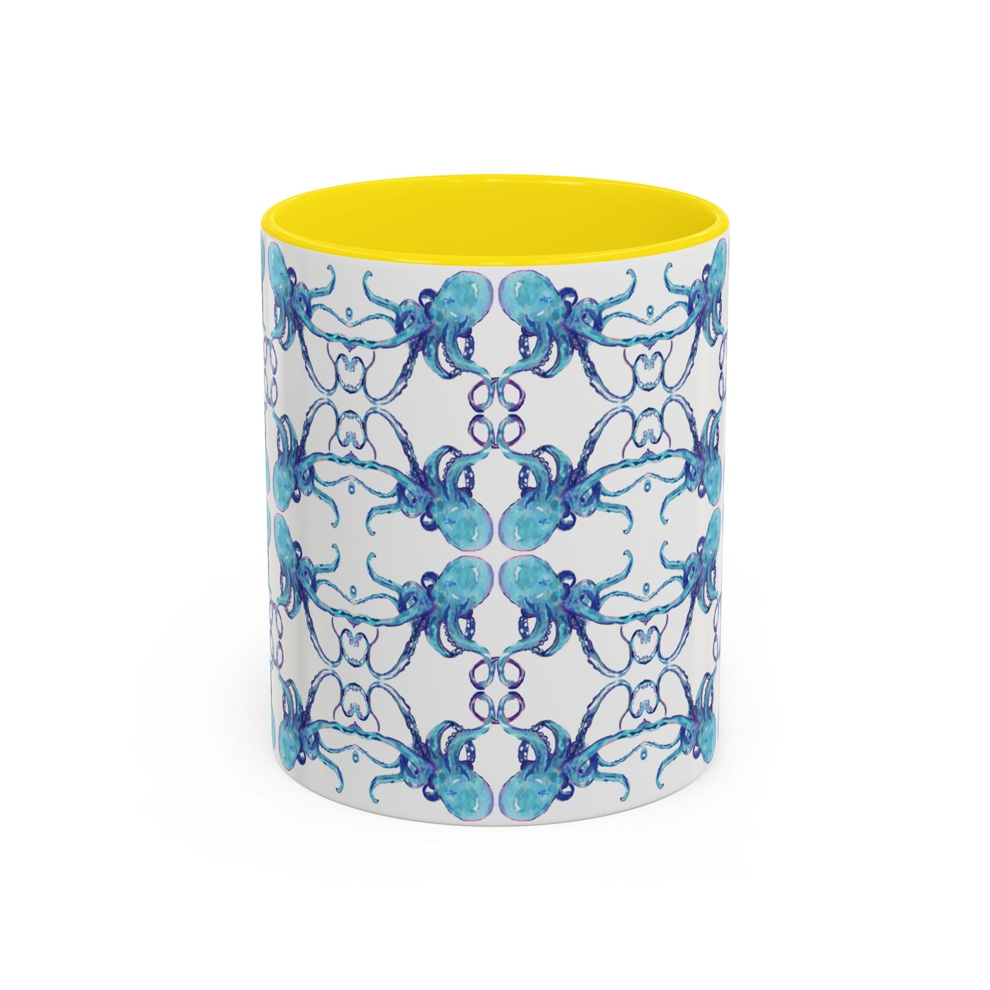 Octopus Two - Tone Ceramic Mugs - 11 oz & 15 oz - Blue Cava