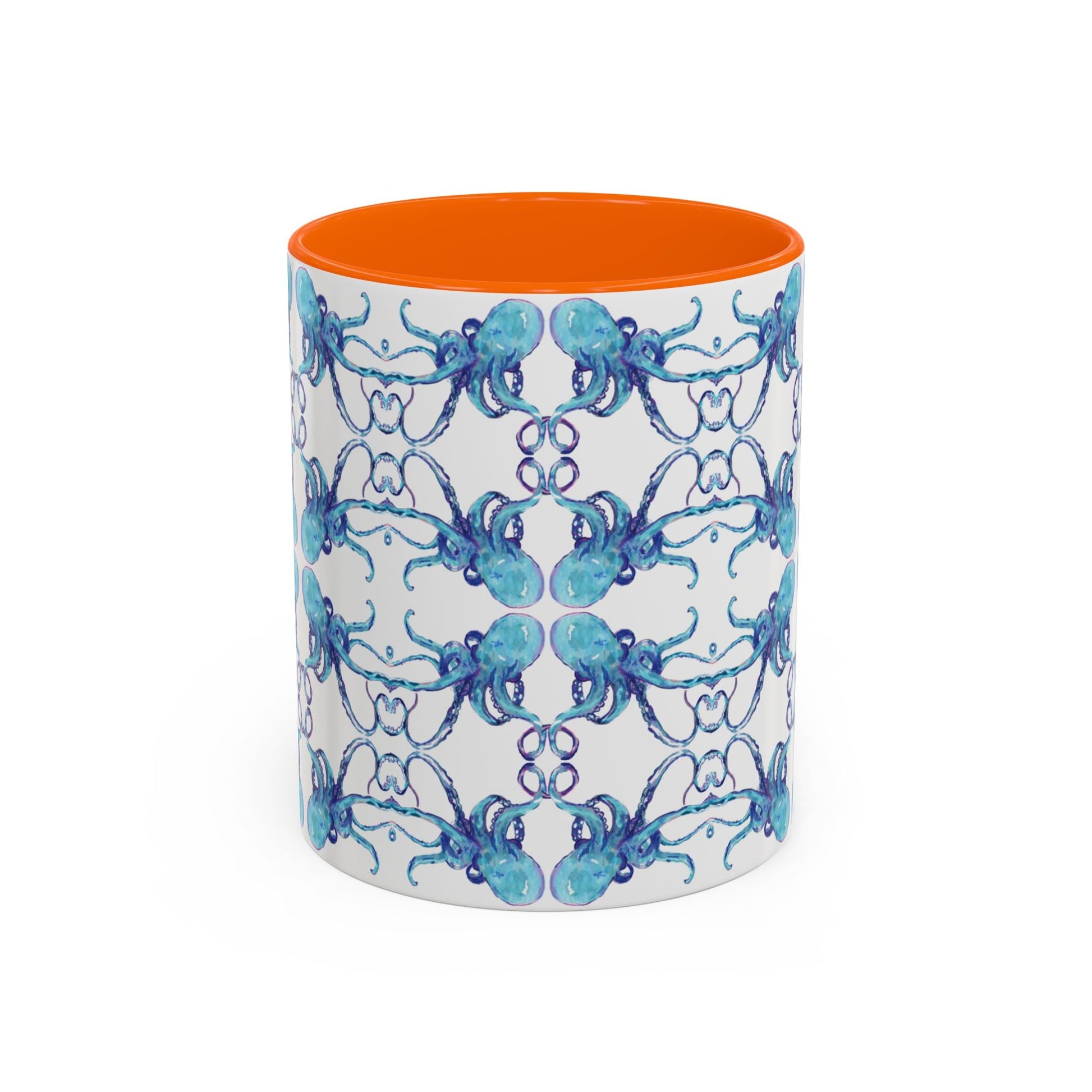 Octopus Two - Tone Ceramic Mugs - 11 oz & 15 oz - Blue Cava