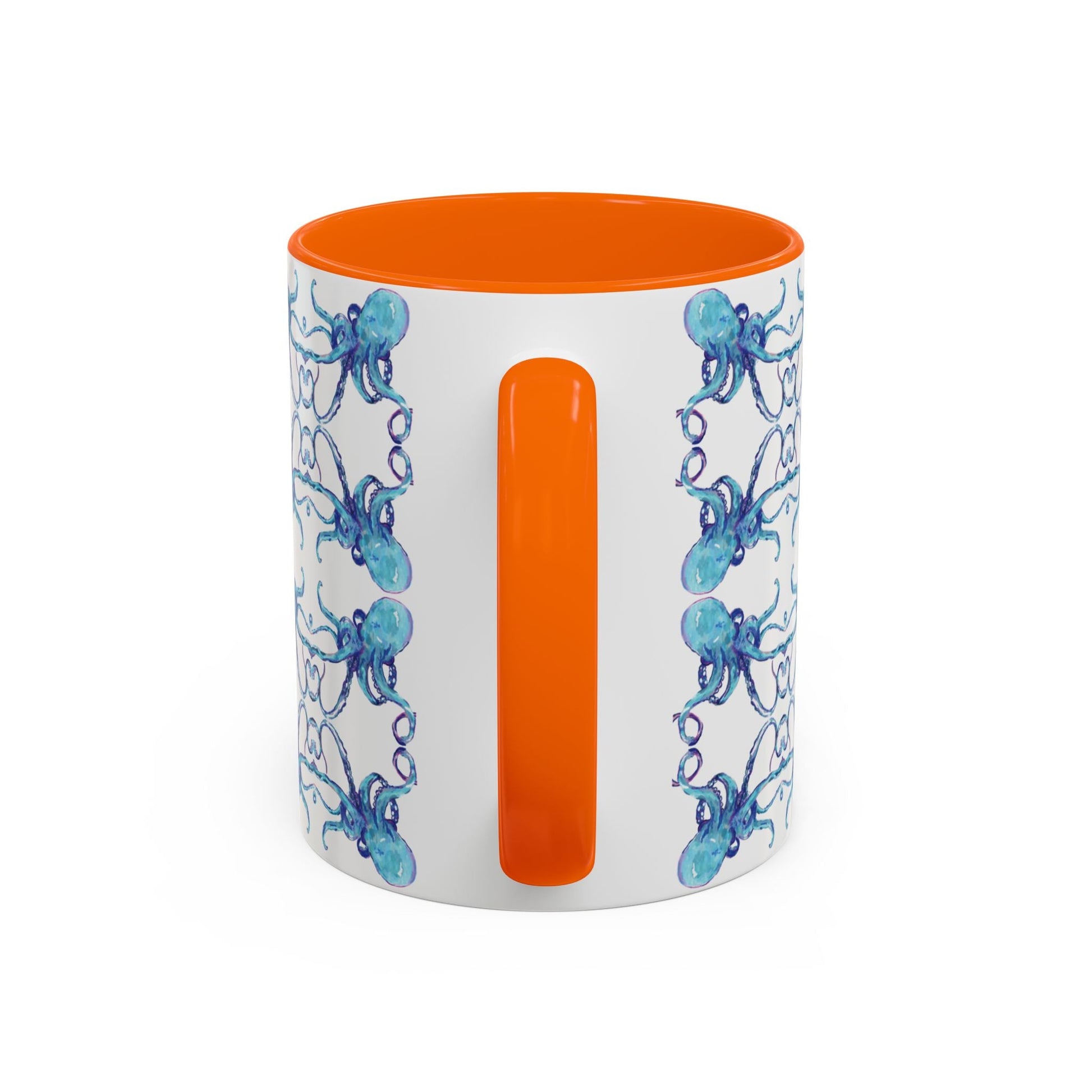 Octopus Two - Tone Ceramic Mugs - 11 oz & 15 oz - Blue Cava