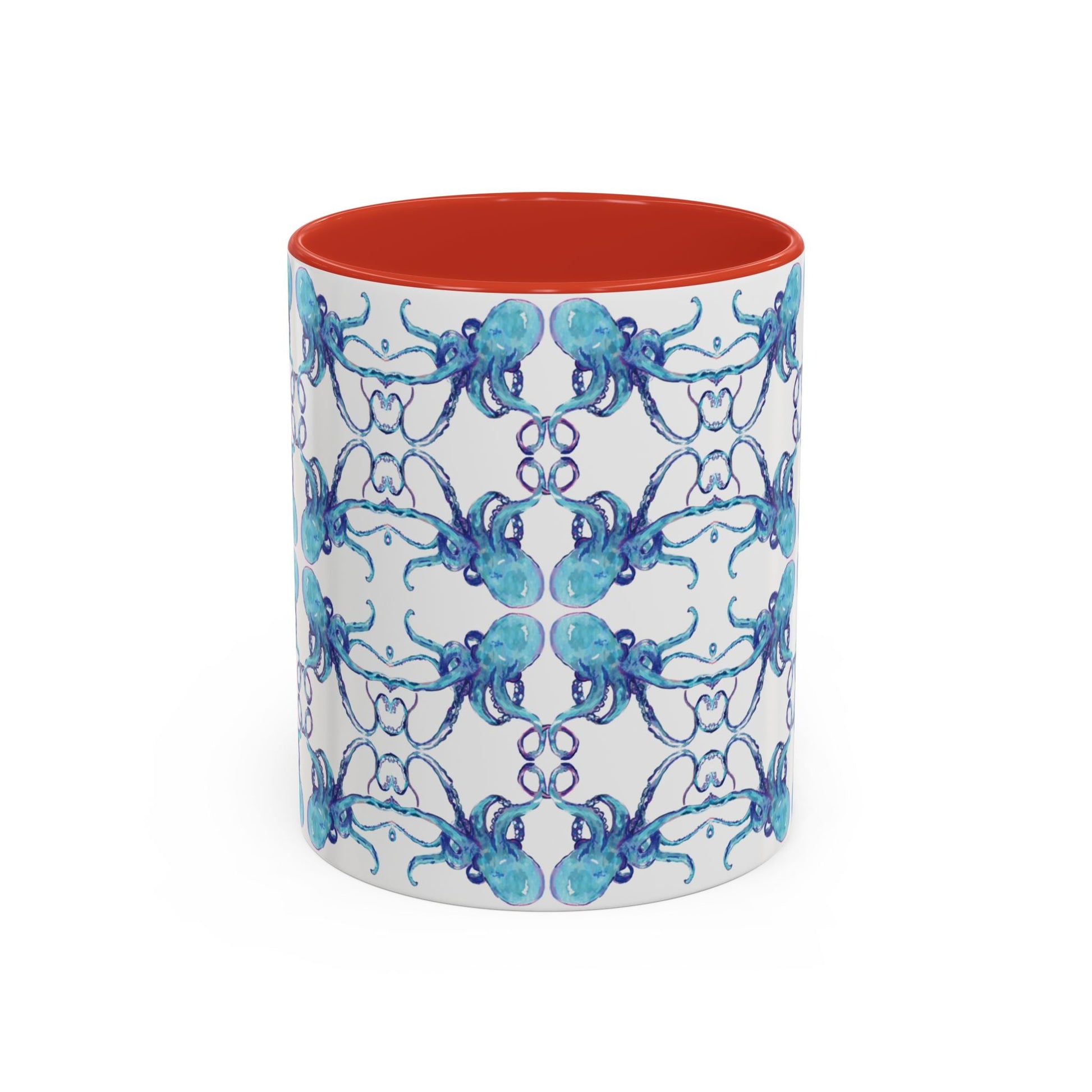 Octopus Two - Tone Ceramic Mugs - 11 oz & 15 oz - Blue Cava