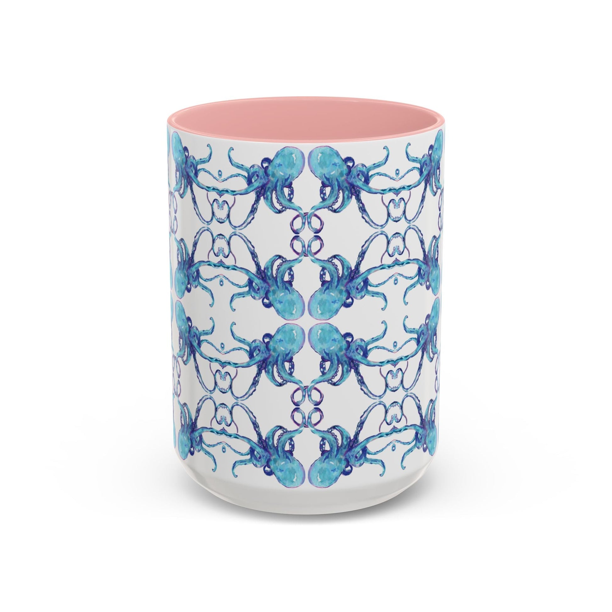 Octopus Two - Tone Ceramic Mugs - 11 oz & 15 oz - Blue Cava