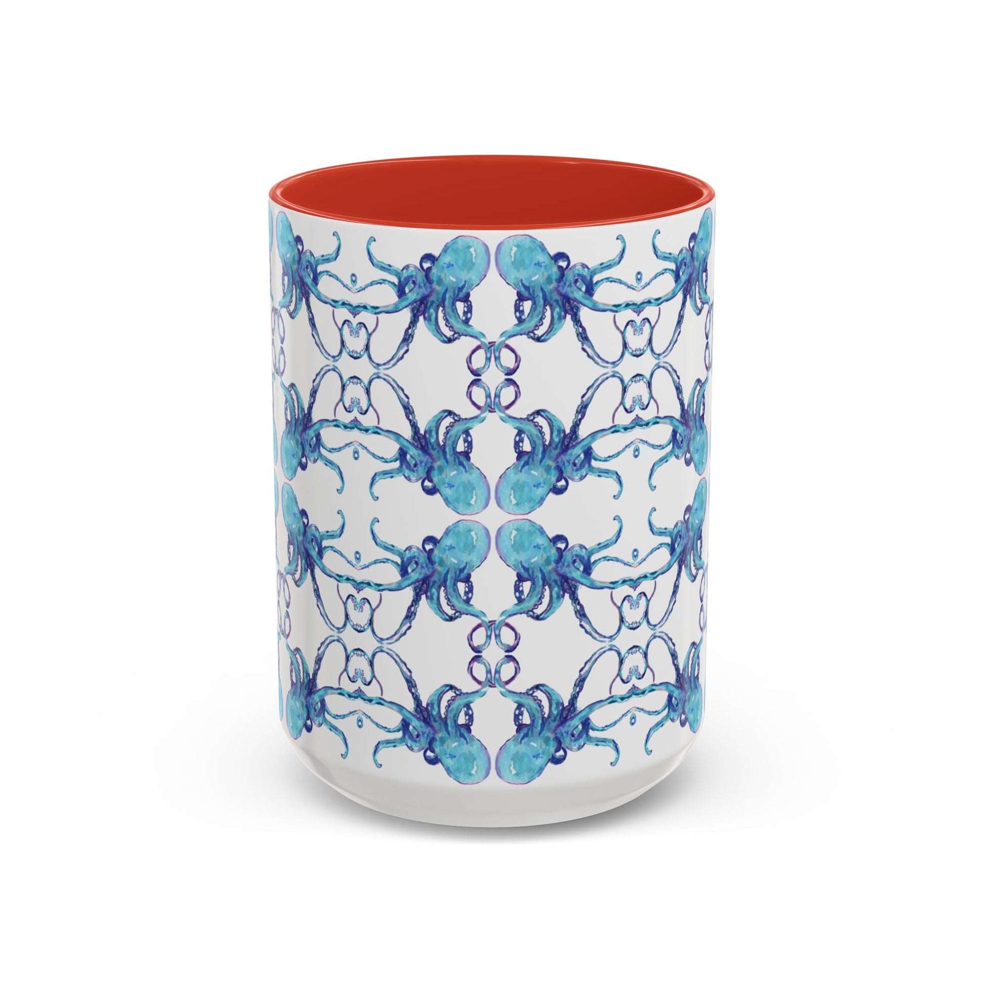 Octopus Two - Tone Ceramic Mugs - 11 oz & 15 oz - Blue Cava