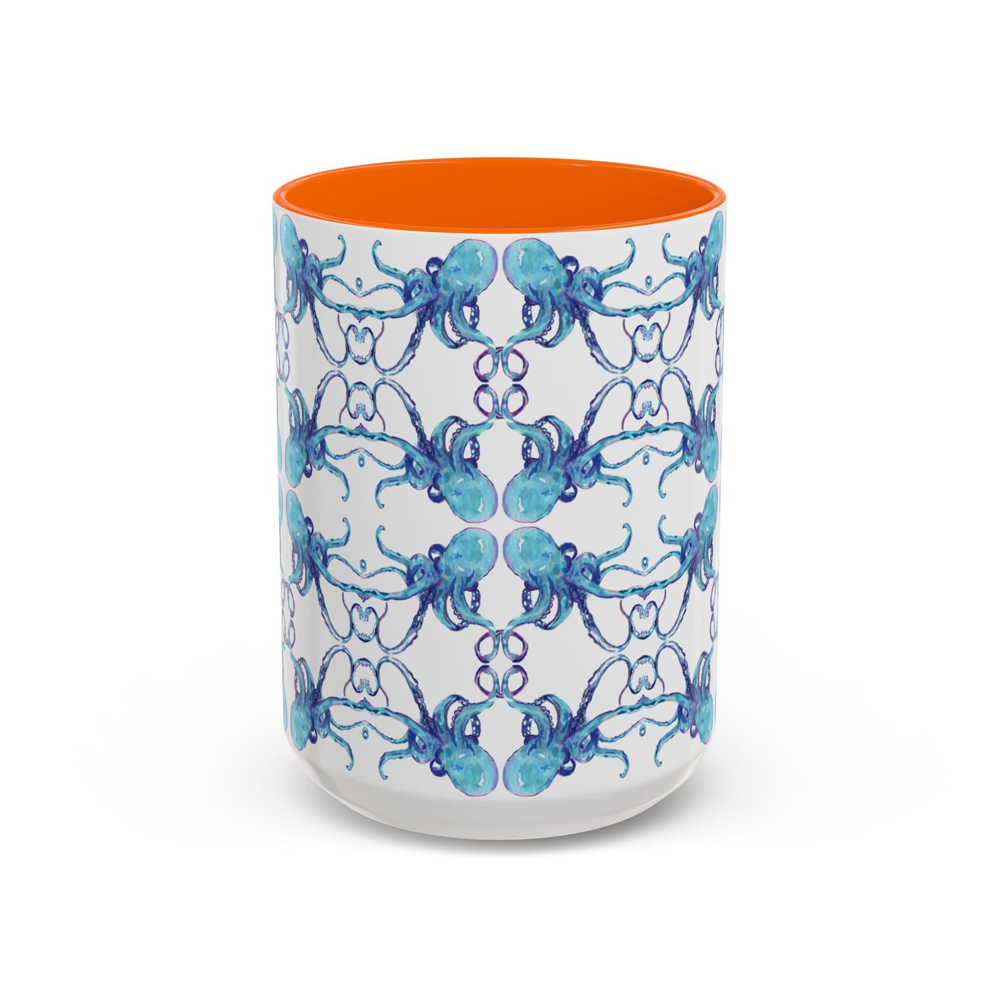 Octopus Two - Tone Ceramic Mugs - 11 oz & 15 oz - Blue Cava