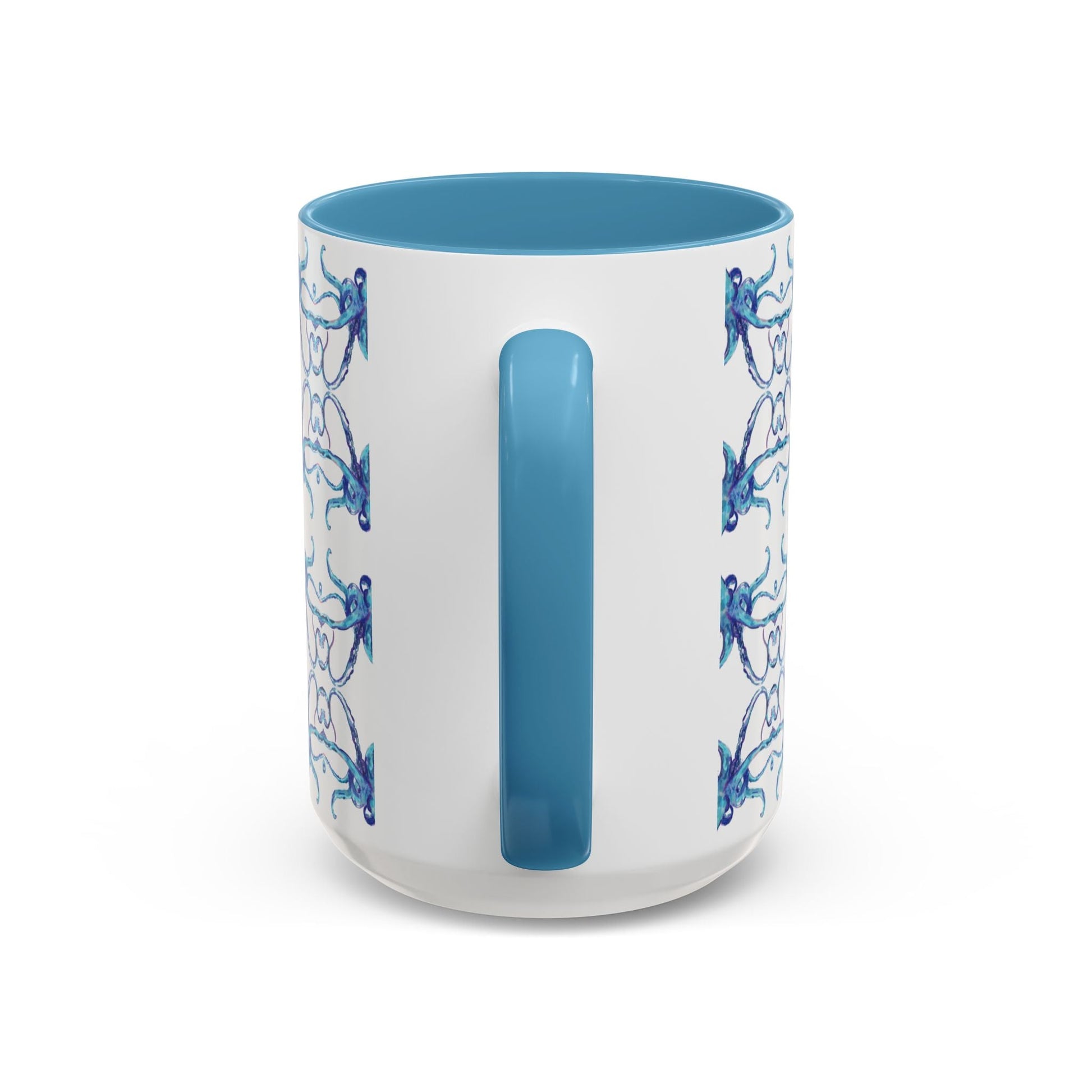 Octopus Two - Tone Ceramic Mugs - 11 oz & 15 oz - Blue Cava
