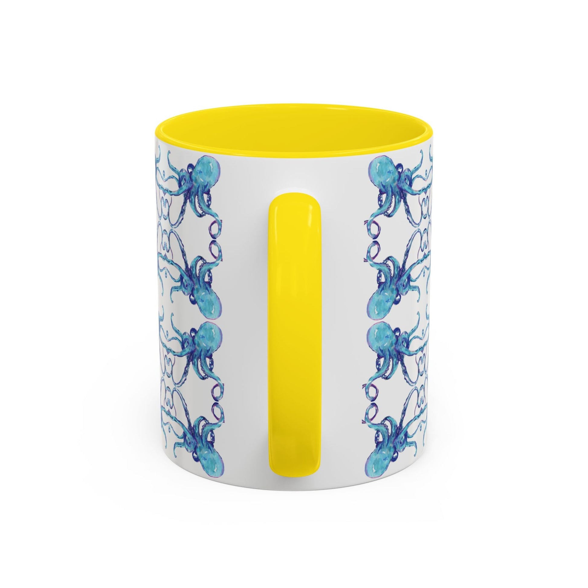 Octopus Two - Tone Ceramic Mugs - 11 oz & 15 oz - Blue Cava