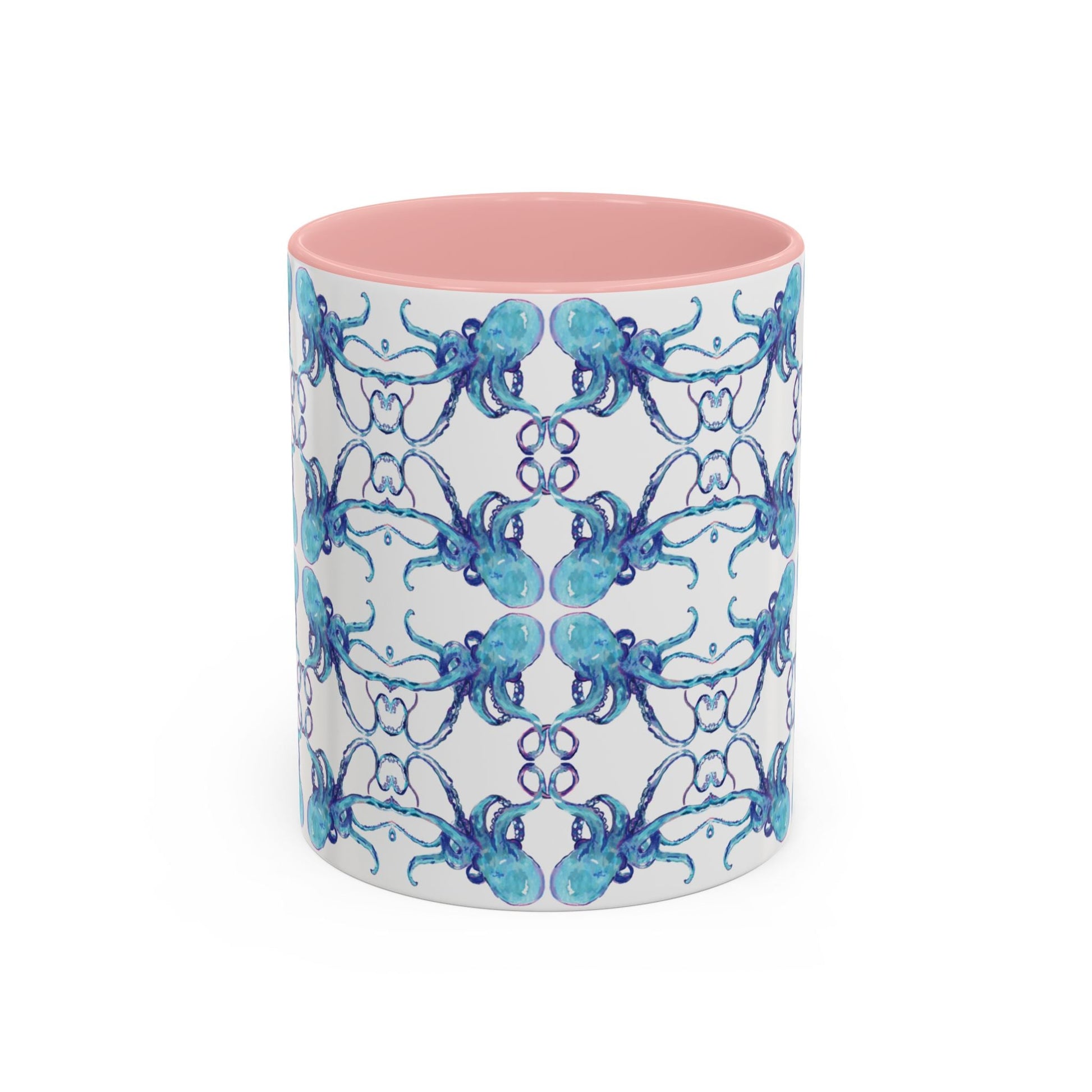 Octopus Two - Tone Ceramic Mugs - 11 oz & 15 oz - Blue Cava