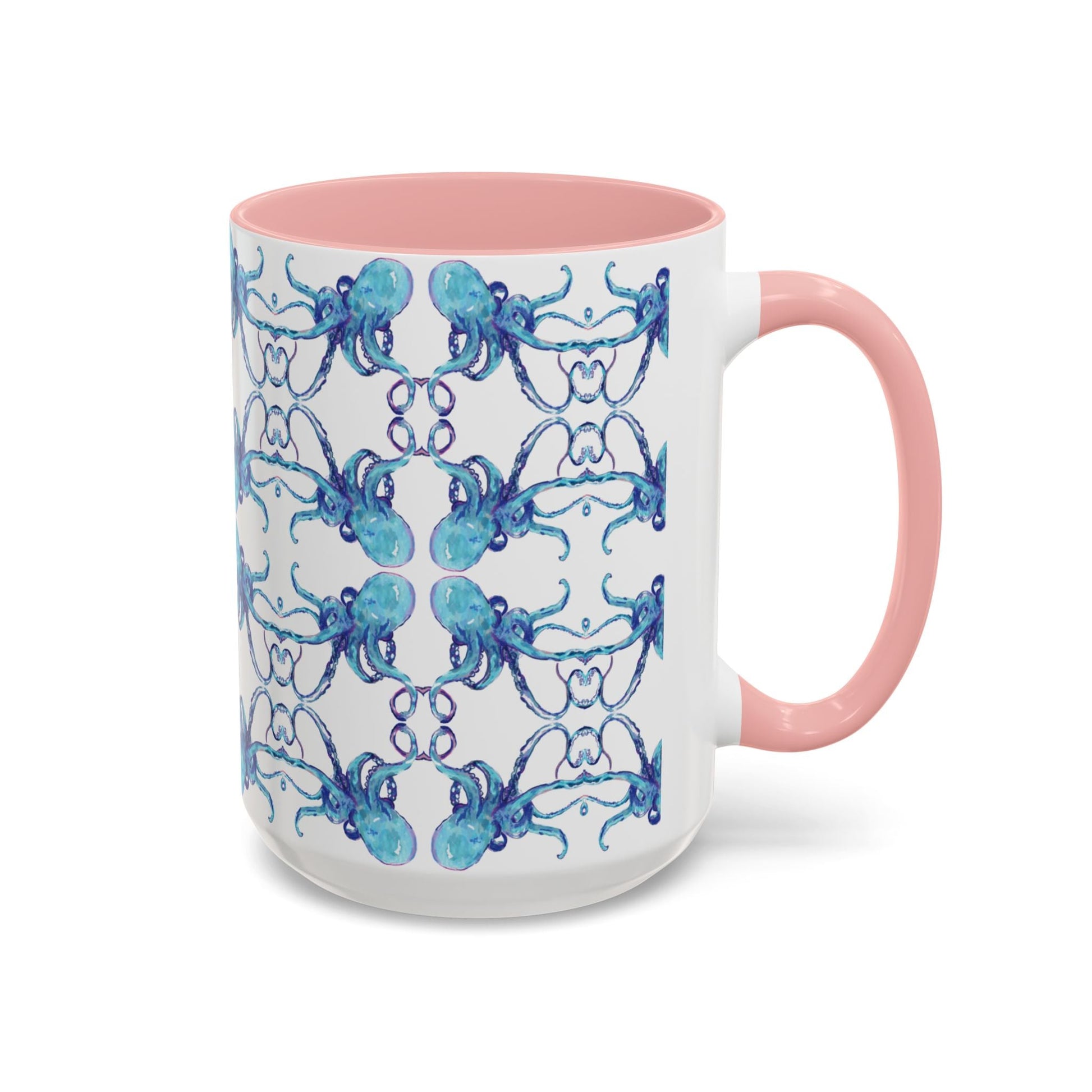 Octopus Two - Tone Ceramic Mugs - 11 oz & 15 oz - Blue Cava