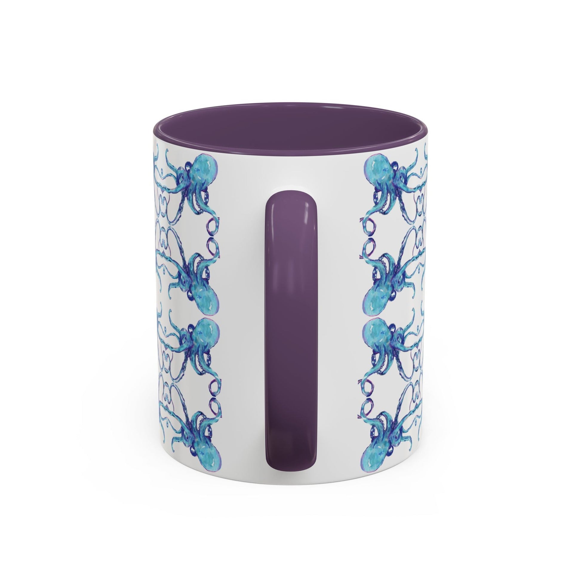 Octopus Two - Tone Ceramic Mugs - 11 oz & 15 oz - Blue Cava