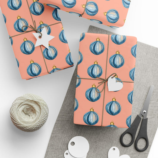 Ornament Striped Wrapping Papers - Blue Cava