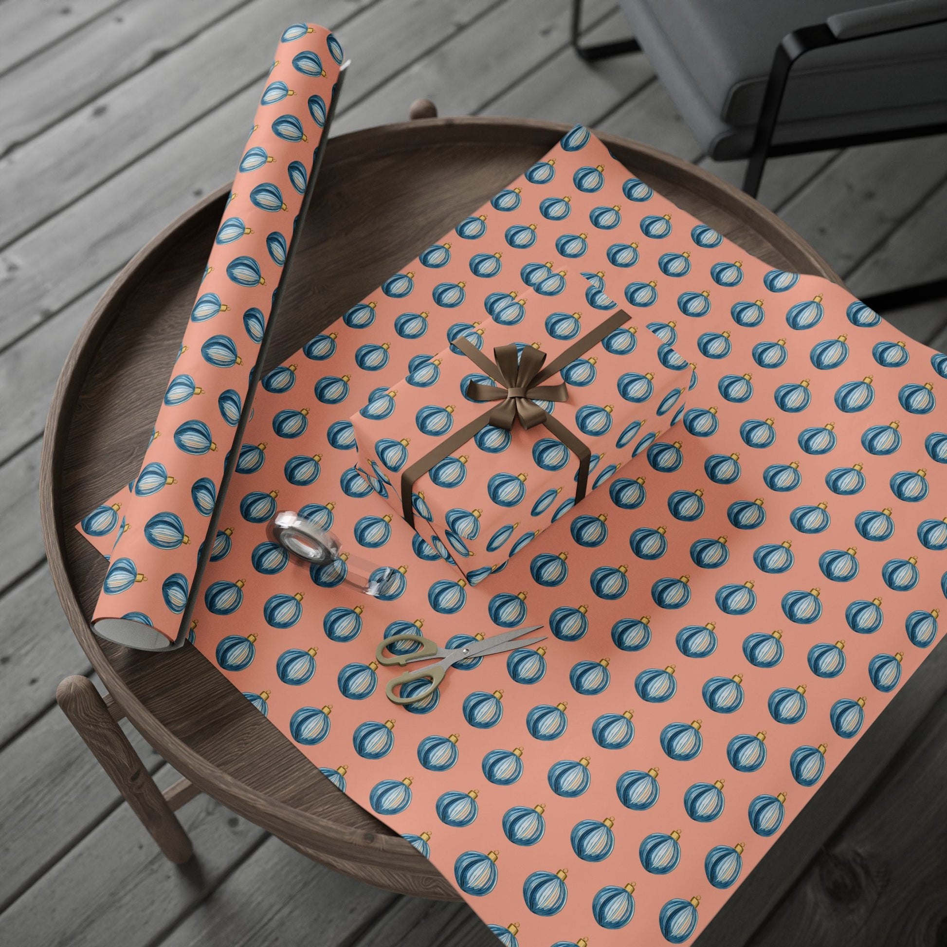 Ornament Striped Wrapping Papers - Blue Cava