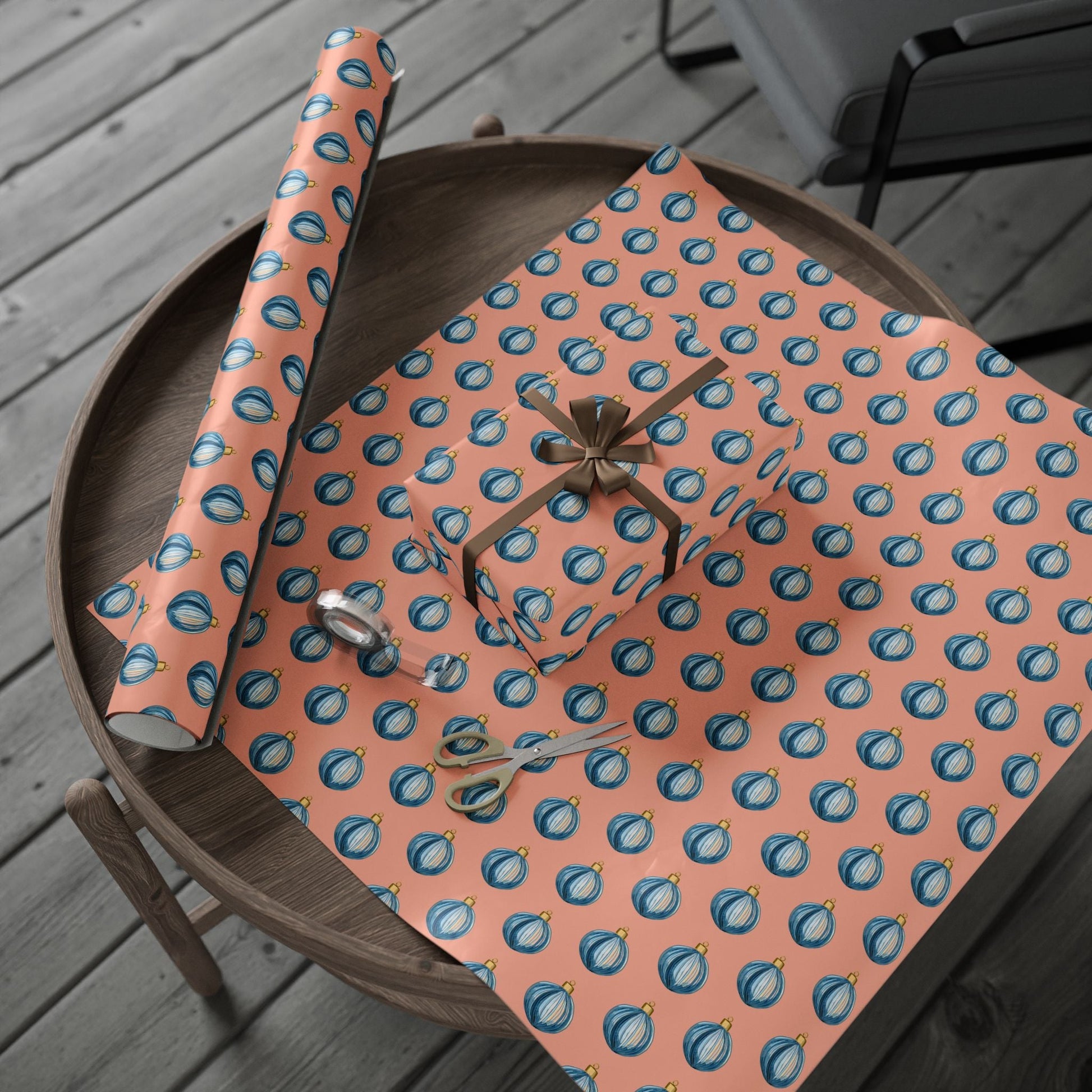 Ornament Striped Wrapping Papers - Blue Cava