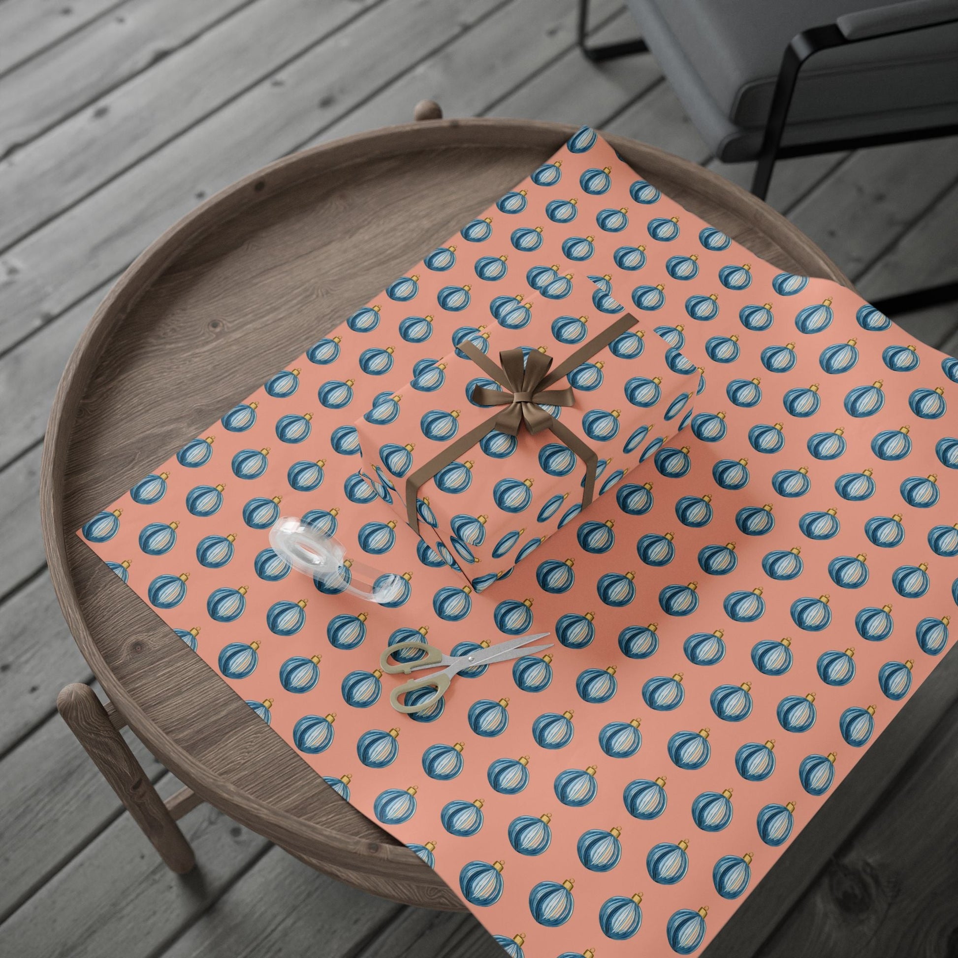 Ornament Striped Wrapping Papers - Blue Cava