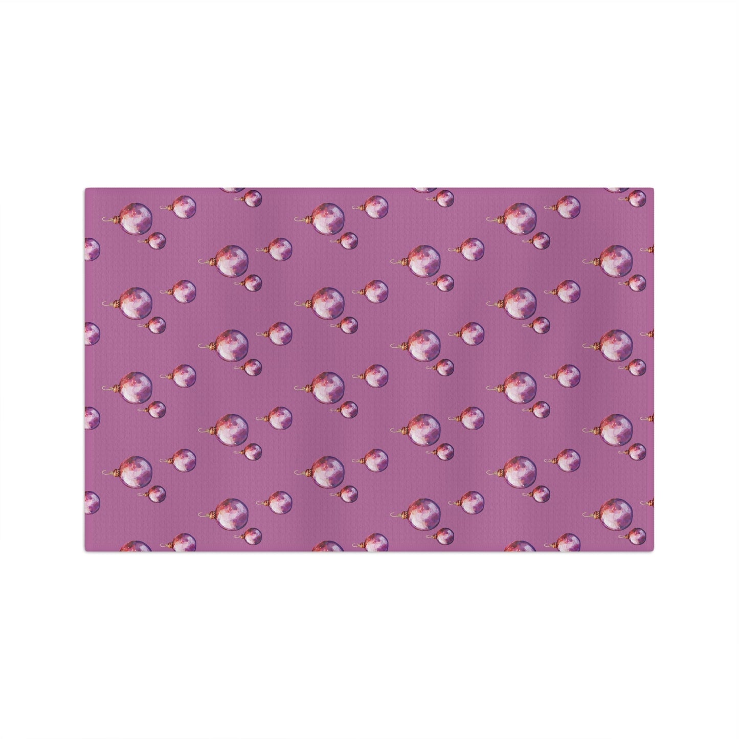Ornate Christmas Ornament Microfiber Waffle Towel - Blue Cava