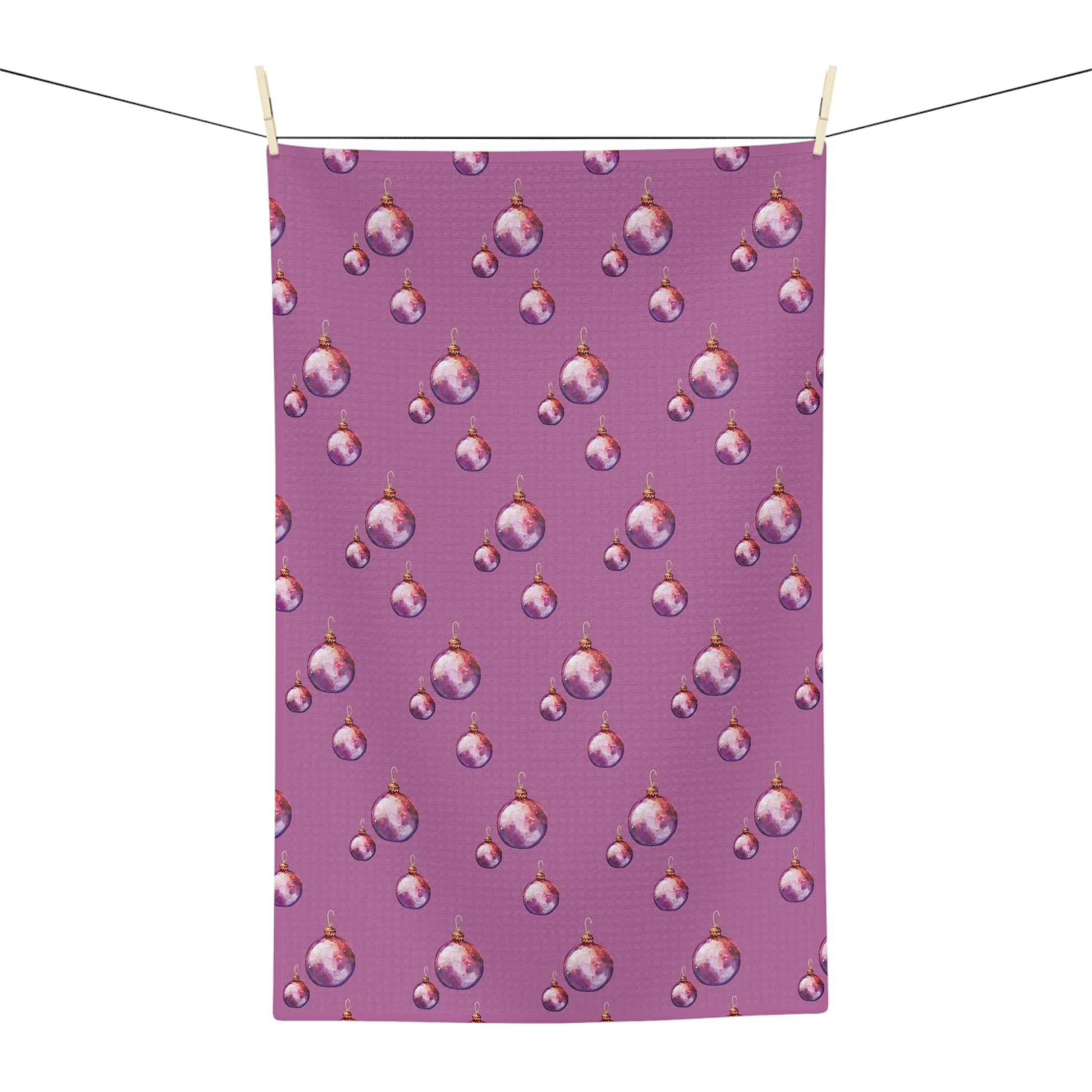 Ornate Christmas Ornament Microfiber Waffle Towel - Blue Cava