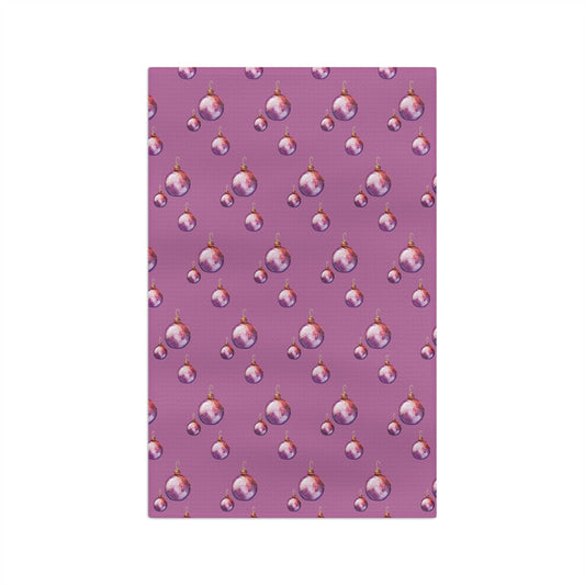 Ornate Christmas Ornament Microfiber Waffle Towel - Blue Cava