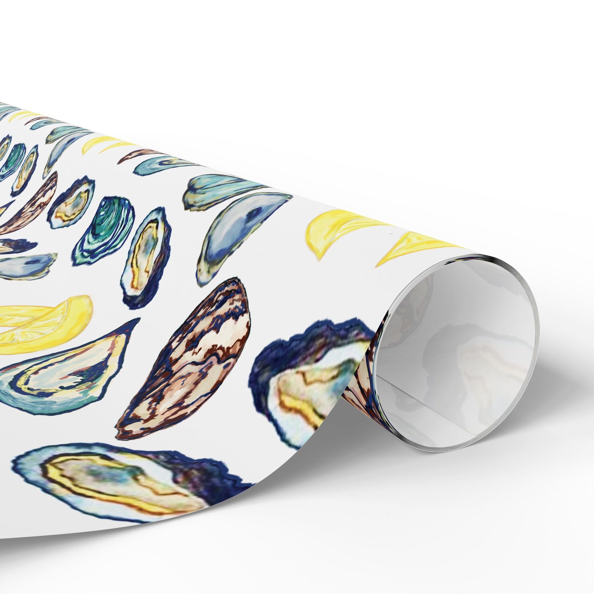 Oyster - Inspired Wrapping Paper | Eco - Friendly Gift Wrap - Blue Cava
