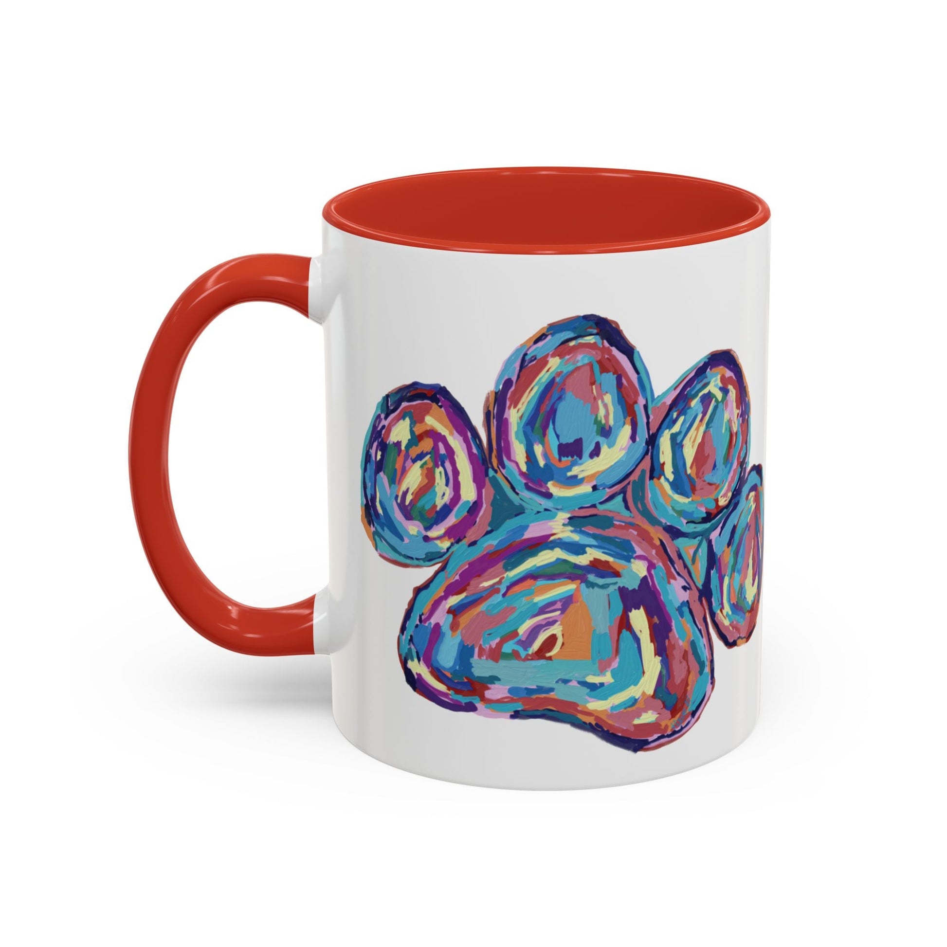 Paw Print Accent Coffee Mug (11oz & 15oz) - Blue Cava