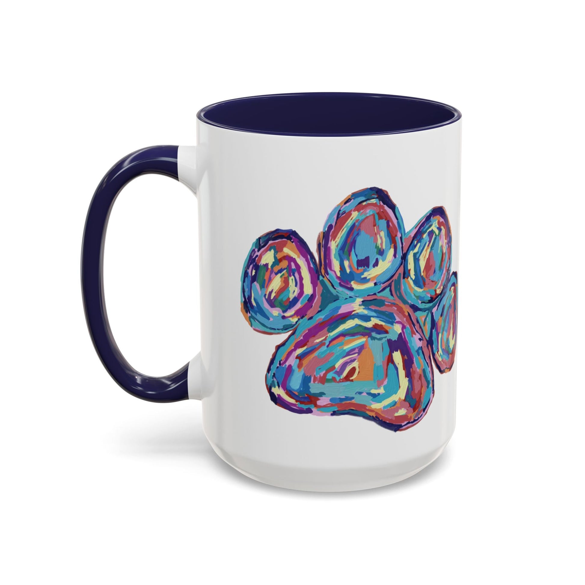 Paw Print Accent Coffee Mug (11oz & 15oz) - Blue Cava