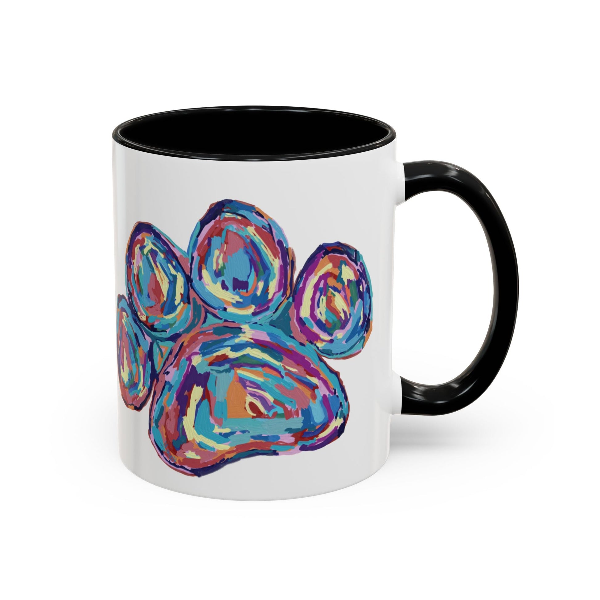 Paw Print Accent Coffee Mug (11oz & 15oz) - Blue Cava